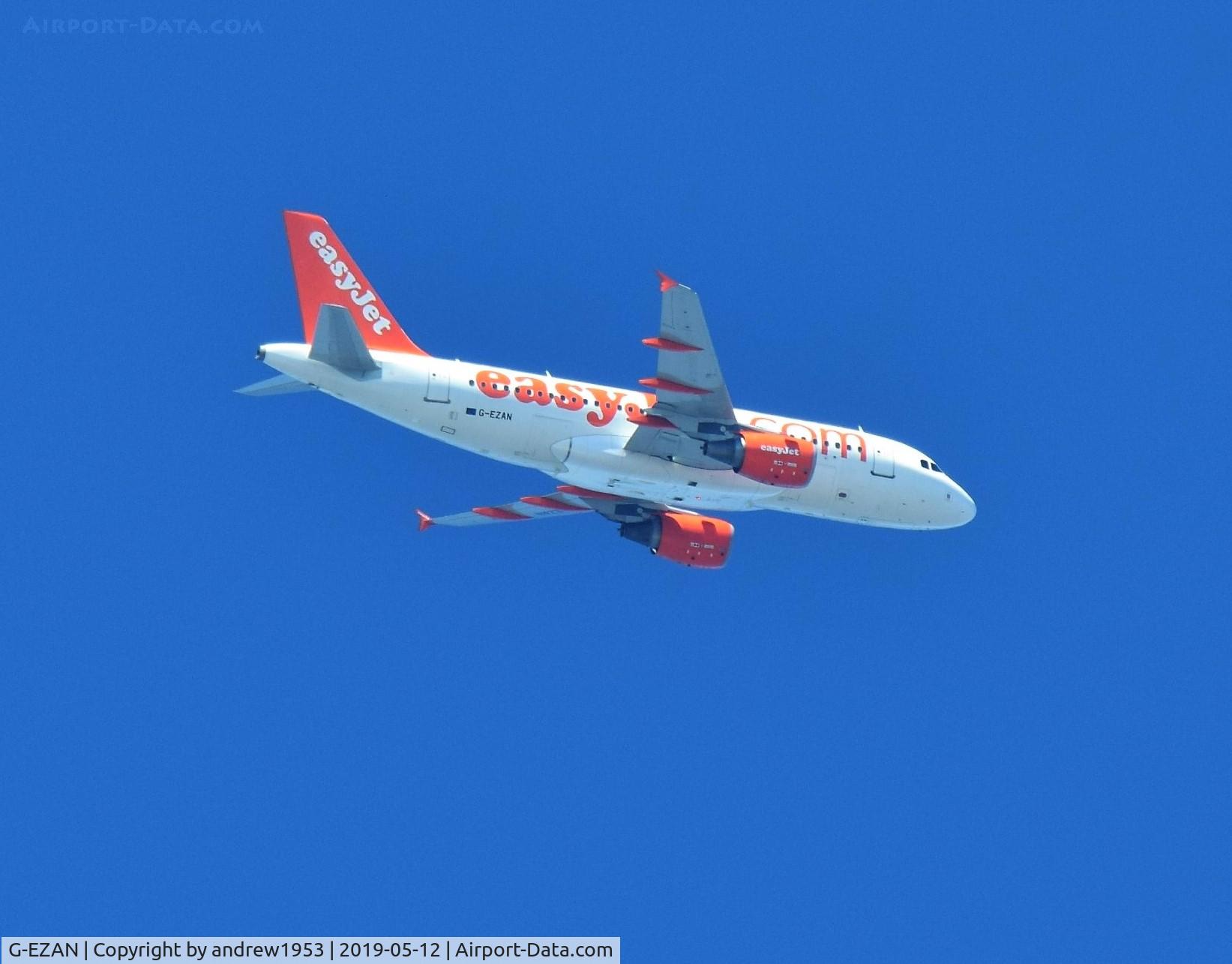 G-EZAN, 2006 Airbus A319-111 C/N 2765, G-EZAN over the Bristol Channel.