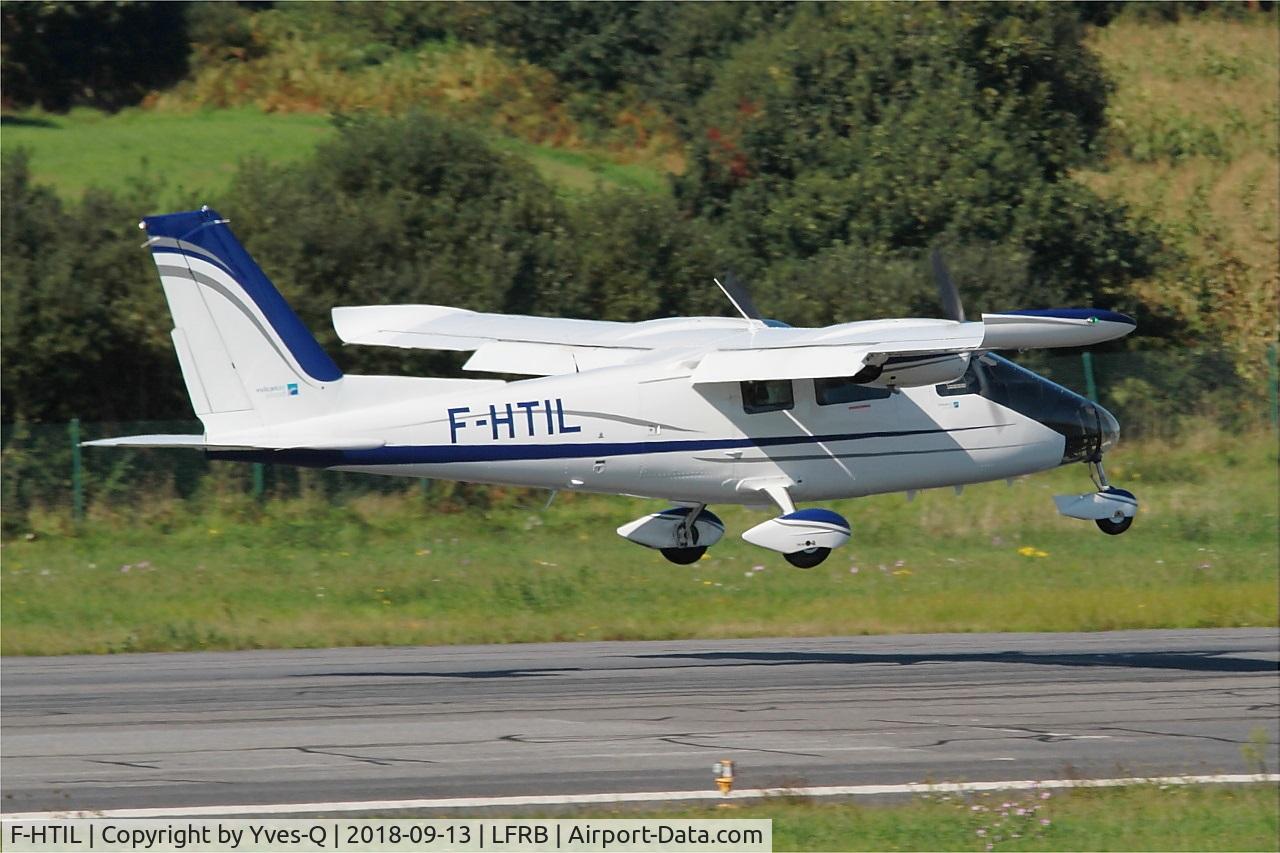 F-HTIL, 2018 Vulcanair P.68 Observer 2 C/N 507-49/OB2, Vulcanair P.68 Observer 2, On final rwy 07R, Brest-Bretagne airport (LFRB-BES)