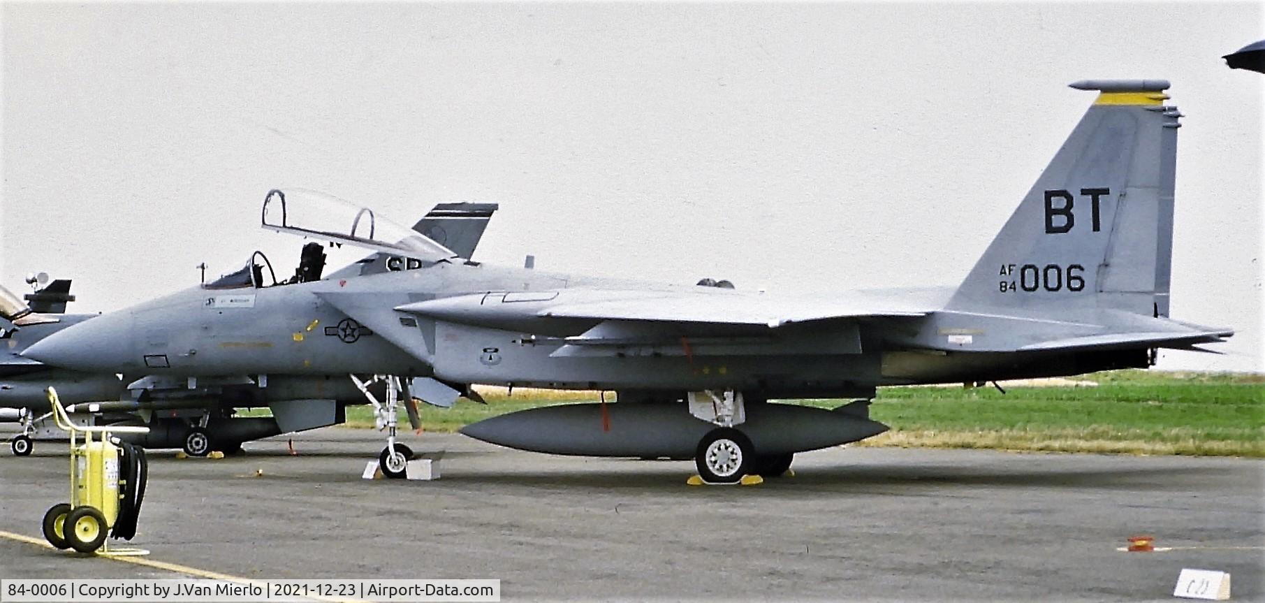 84-0006, 1984 McDonnell Douglas F-15C Eagle C/N 0915/C309, Slide scan Chièvres, Belgium