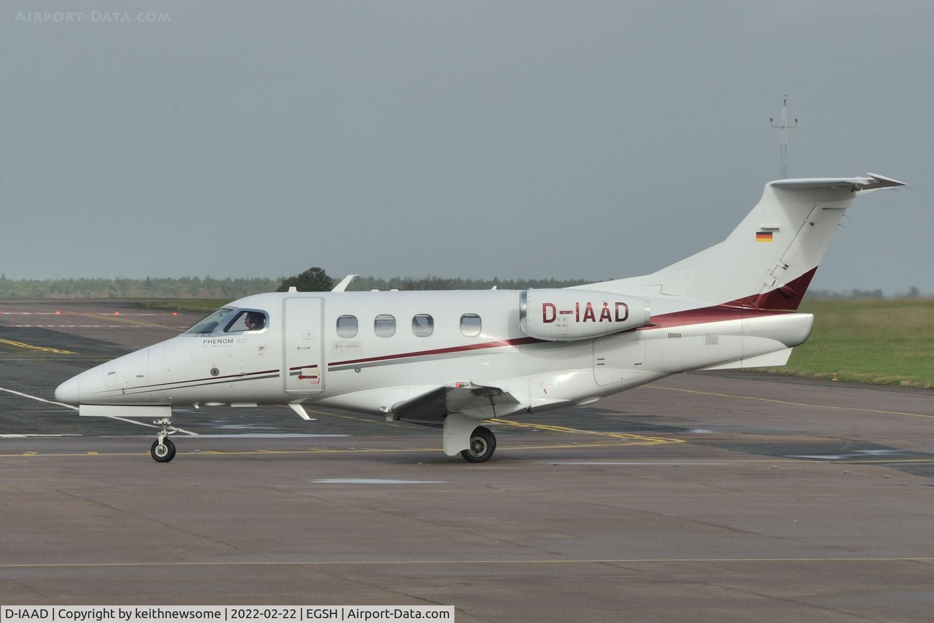 D-IAAD, 2010 Embraer EMB-500 Phenom 100 C/N 50000215, Arriving at Norwich from Paris.