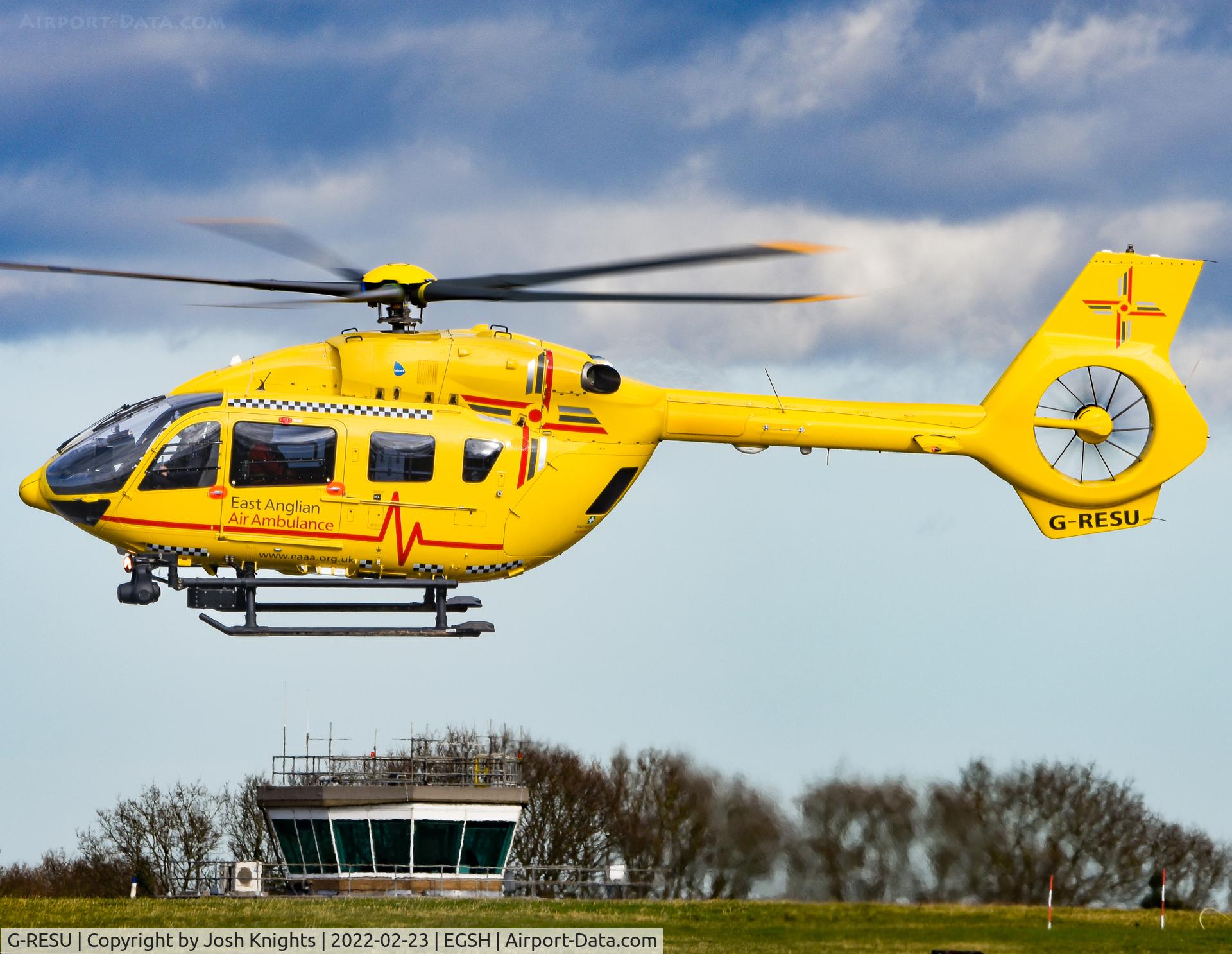 G-RESU, 2015 Airbus Helicopters EC-145T-2 (BK-117D-2) C/N 20052, This Airframe is now operating with the 5 Rotor Blade Modification, an upgrade from its previous 4 Rotor Blades. Also, the first Air ambulance in the UK to receive the ugrade.