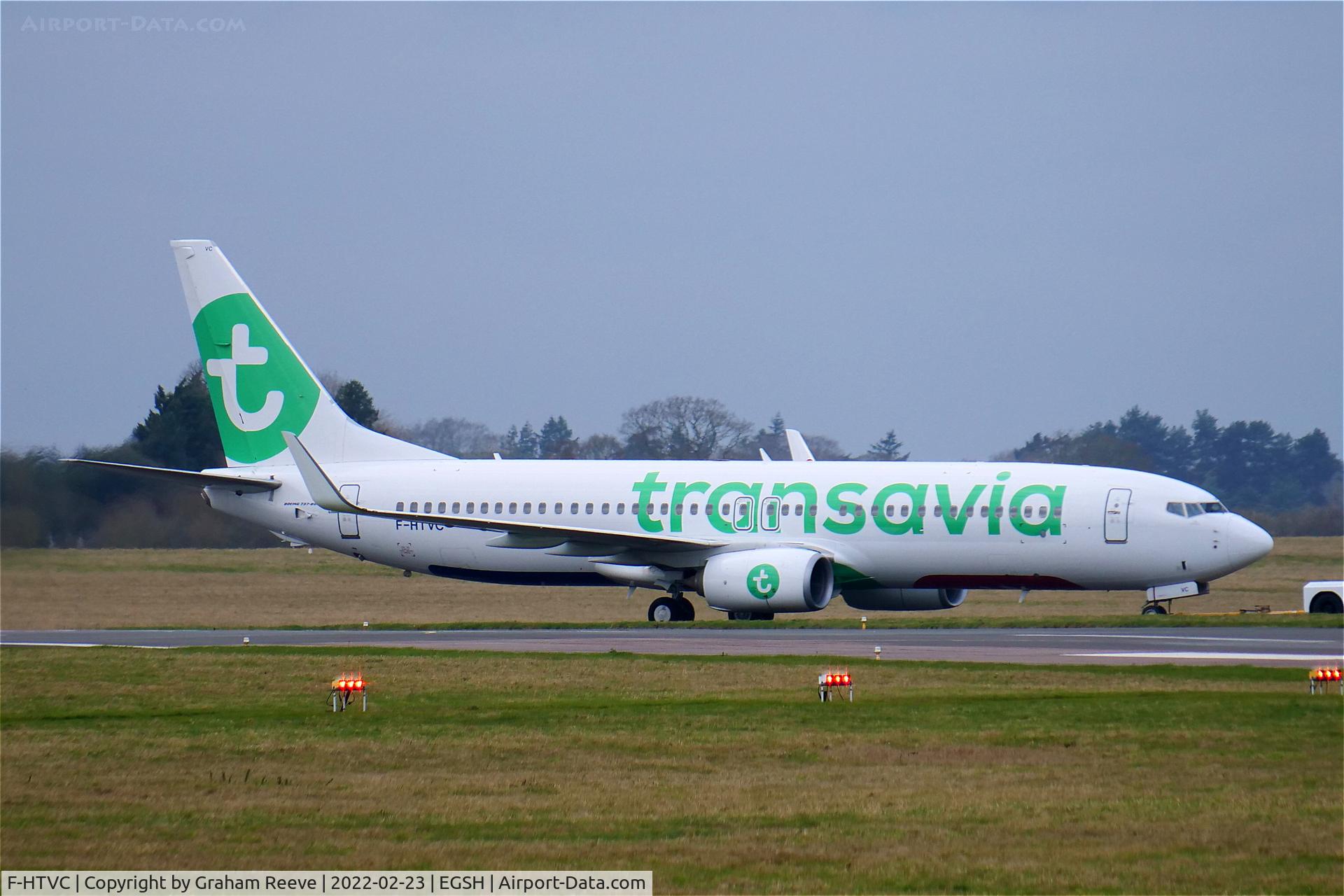 F-HTVC, 2016 Boeing 737-8K2 C/N 62150, Under tow at Norwich.