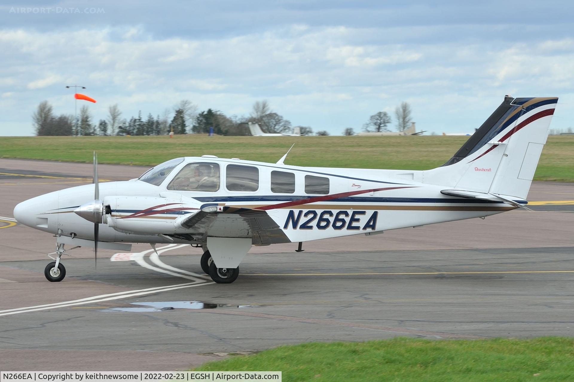 N266EA, Raytheon Aircraft Company 58 C/N TH-2031, Arriving at Norwich from Fairoaks.