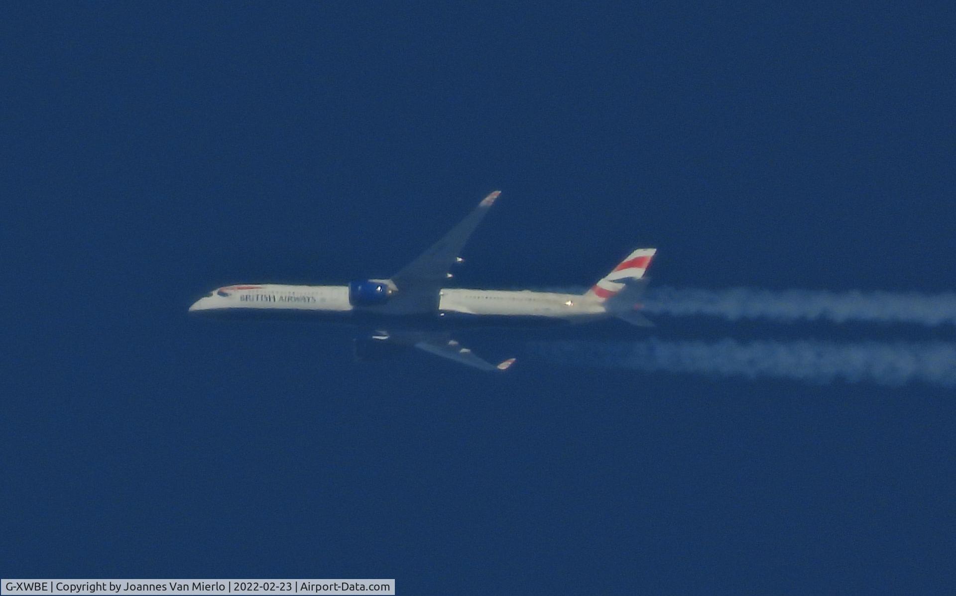 G-XWBE, 2019 Airbus A350-1041 C/N 386, Over Belgium heading home