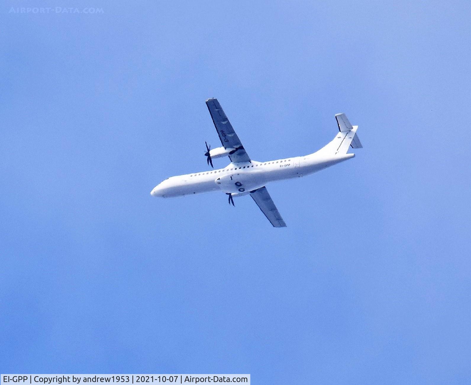 EI-GPP, 2016 ATR 72-212A C/N 1322, EI-GPP over the Bristol Channel.