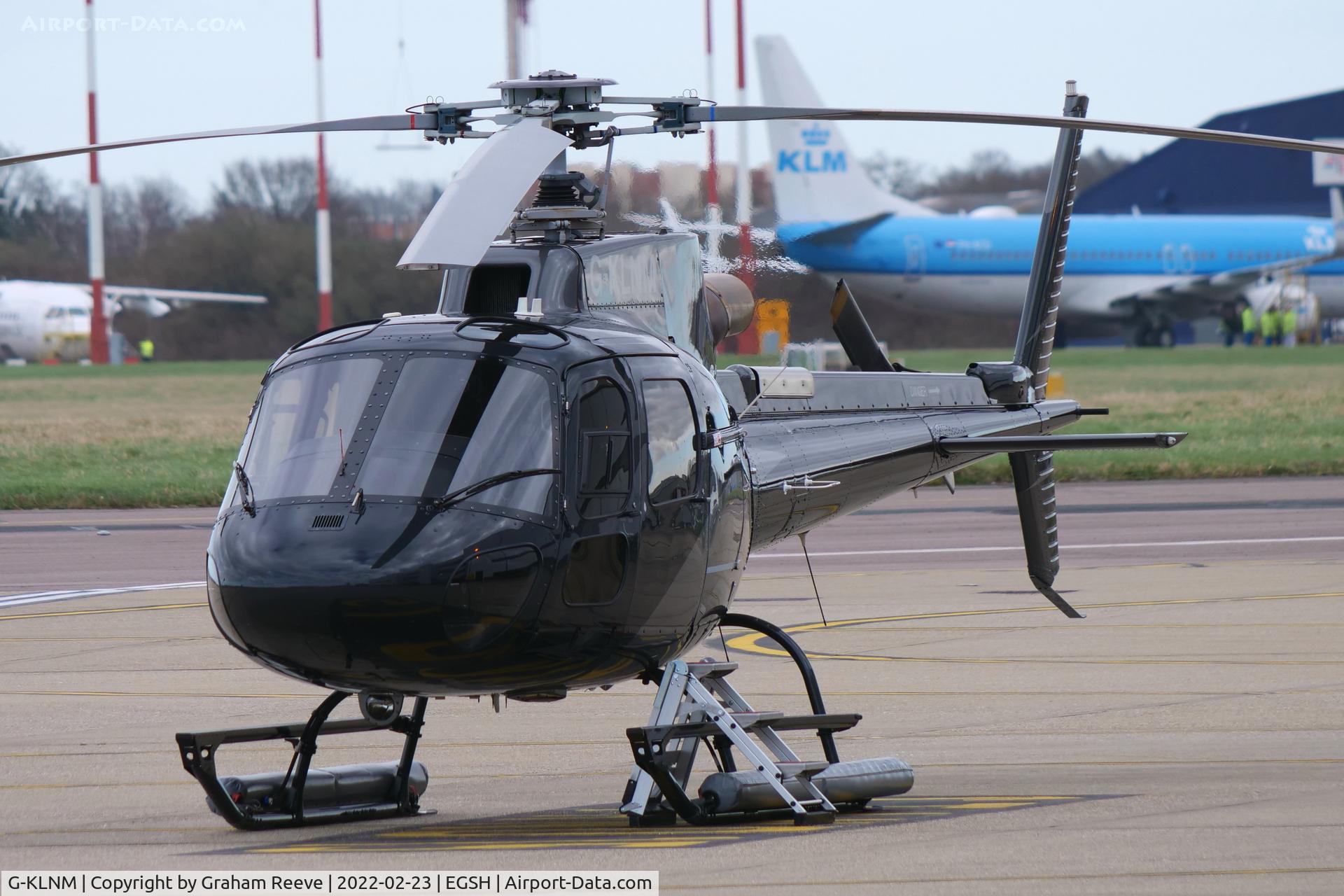 G-KLNM, 2014 Eurocopter AS-350B-3 Ecureuil Ecureuil C/N 7827, Parked at Norwich.