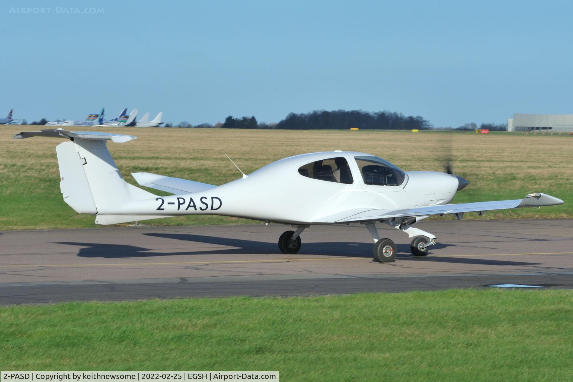 2-PASD, Diamond DA-40D Diamond Star Diamond Star C/N D4.293, Leaving Norwich for Oxford.