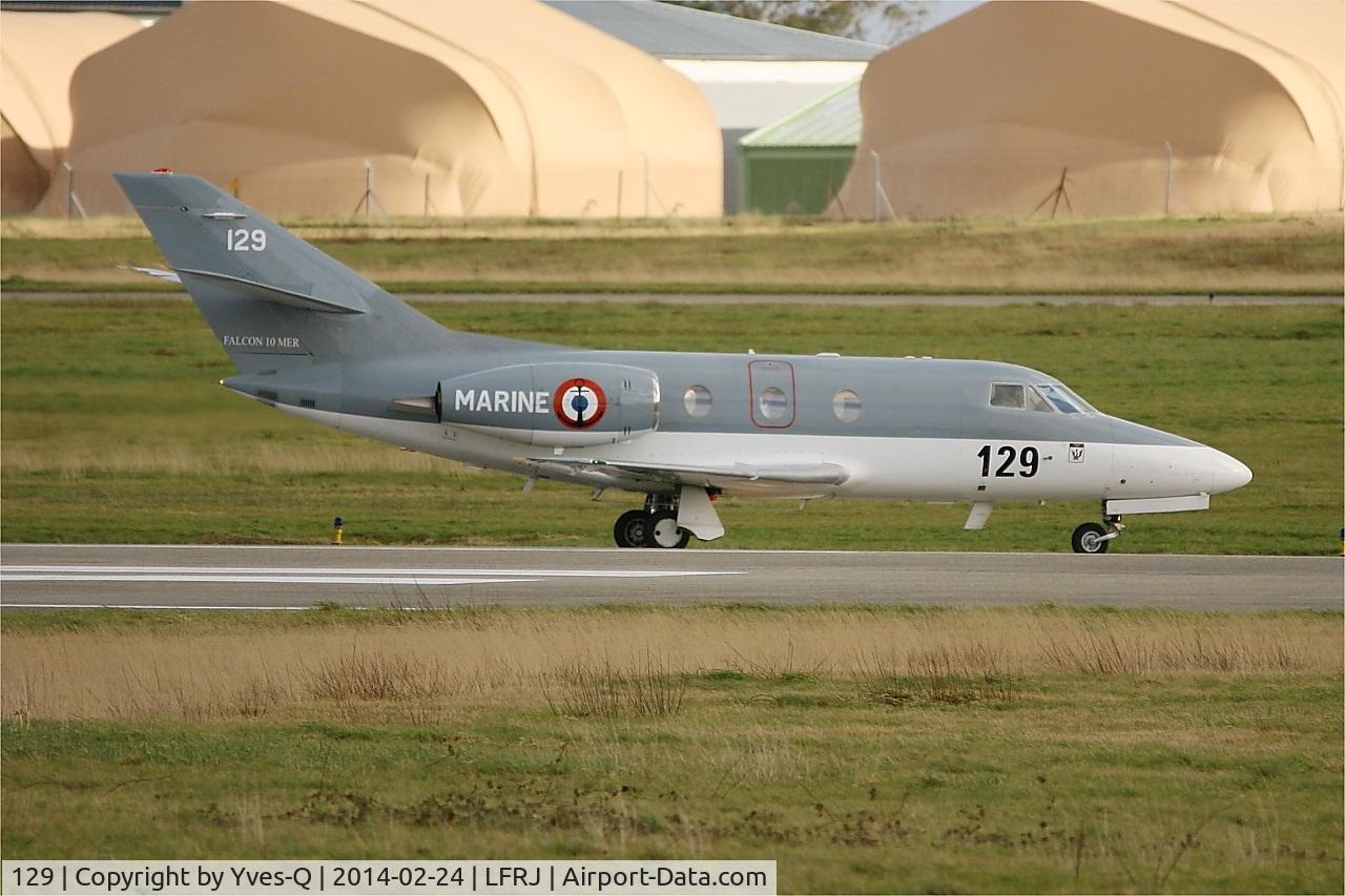 129, 1978 Dassault Falcon 10MER C/N 129, Dassault Falcon 10MER, taxiing, Landivisiau Naval Air Base (LFRJ)