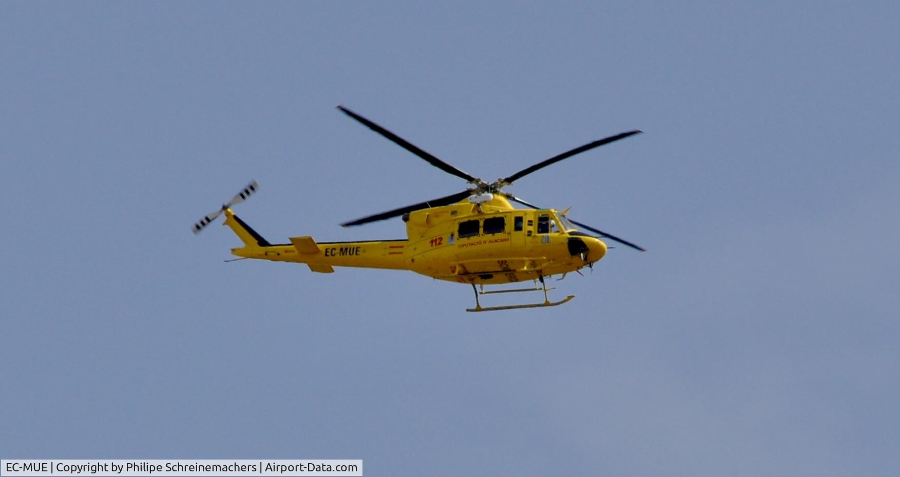 EC-MUE, 1993 Bell 412 C/N 36059, Helicopter fleu over Aigües ( Alicante )