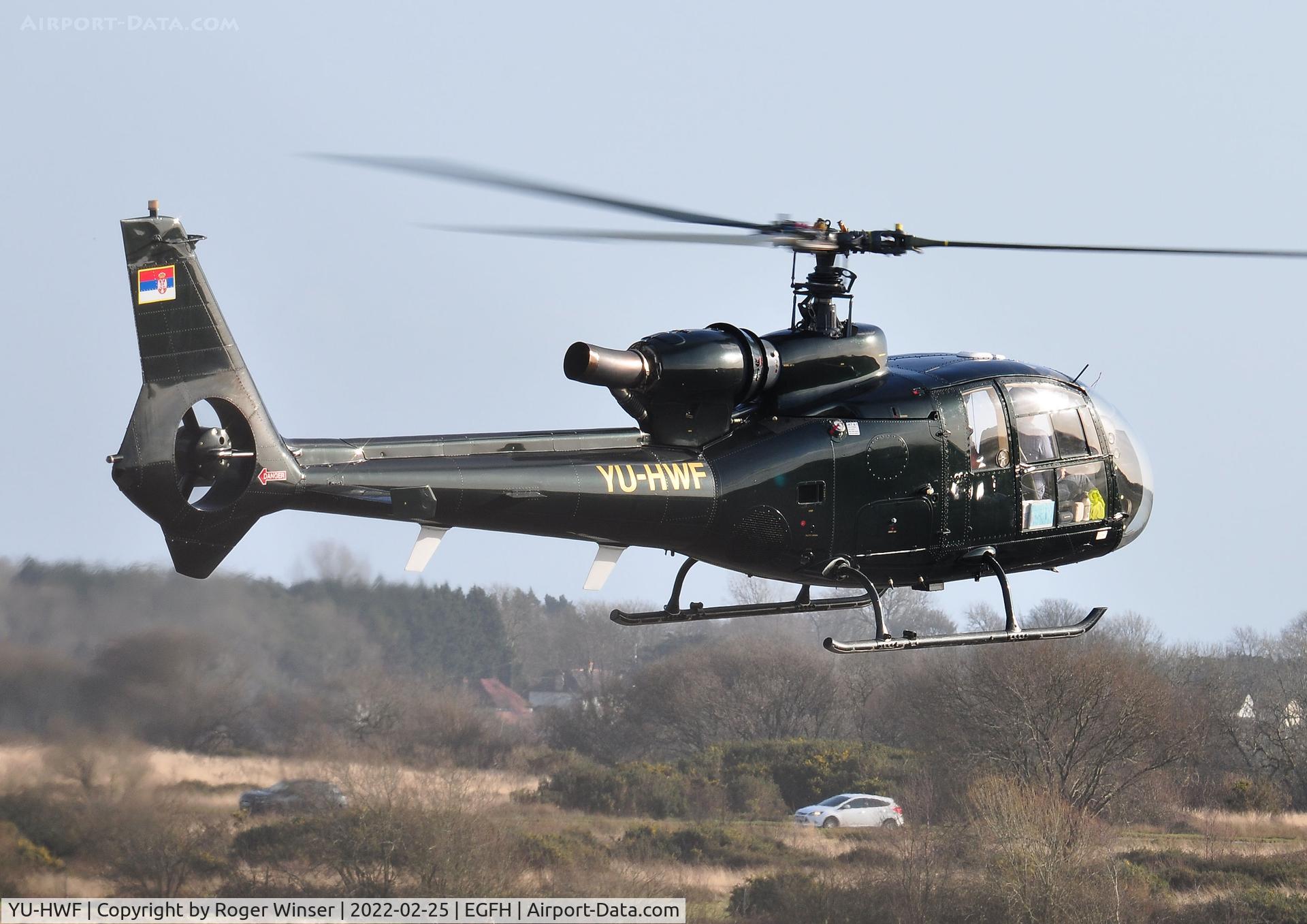 YU-HWF, 1977 Aerospatiale SA-341G Gazelle C/N 1407, Visiting Gazelle arriving.