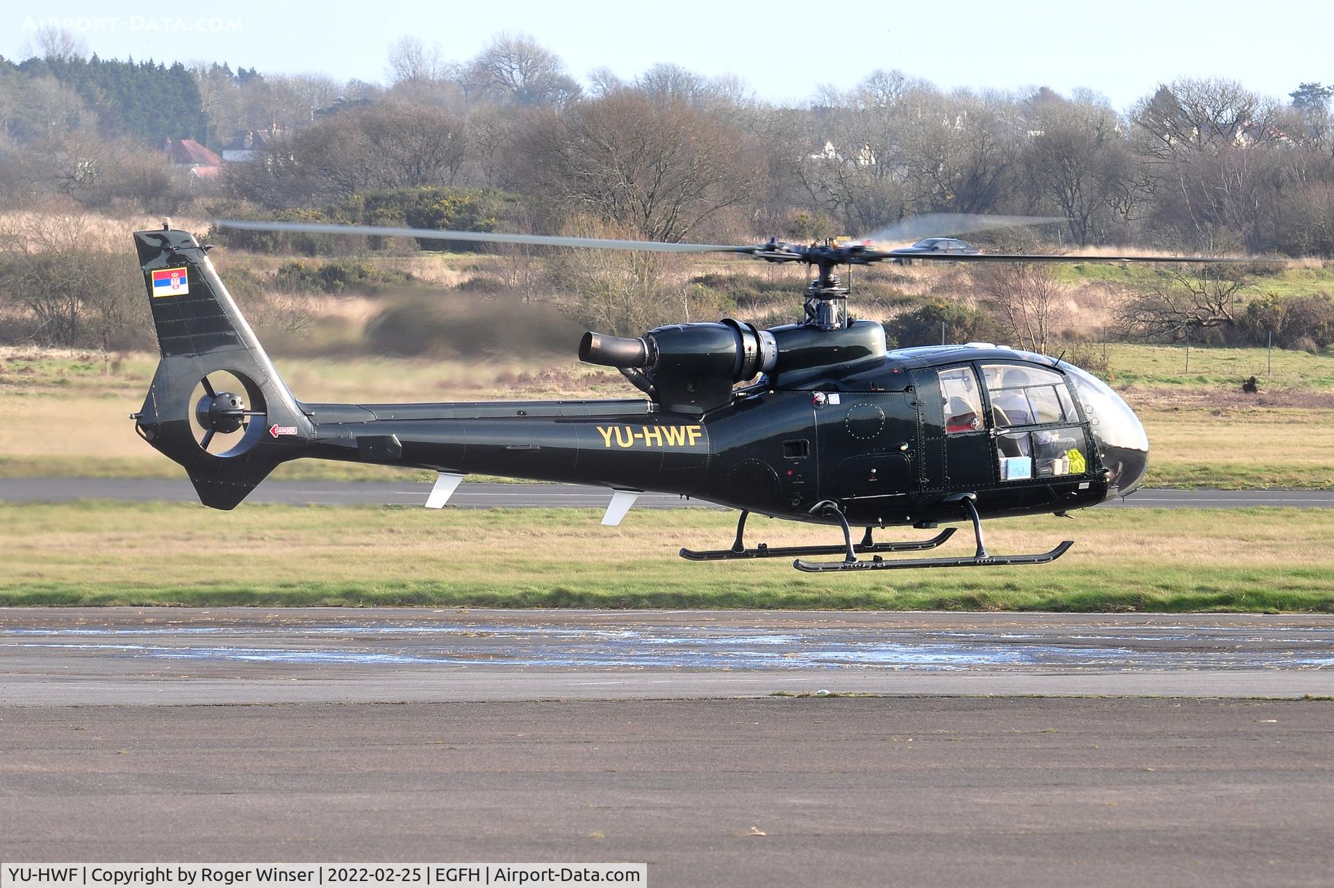 YU-HWF, 1977 Aerospatiale SA-341G Gazelle C/N 1407, Visiting Gazelle lifting off.