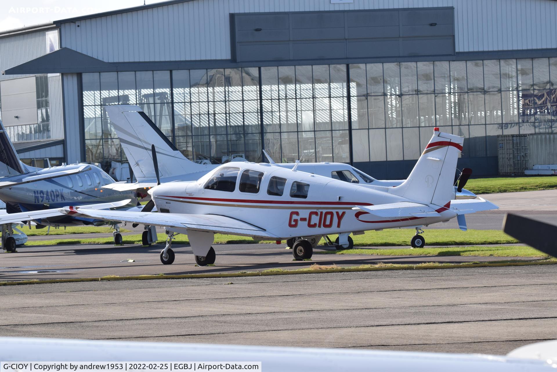 G-CIOY, 2009 Hawker Beechcraft G36 Bonanza C/N E-3888, G-CIOY at Gloucestershire Airport.