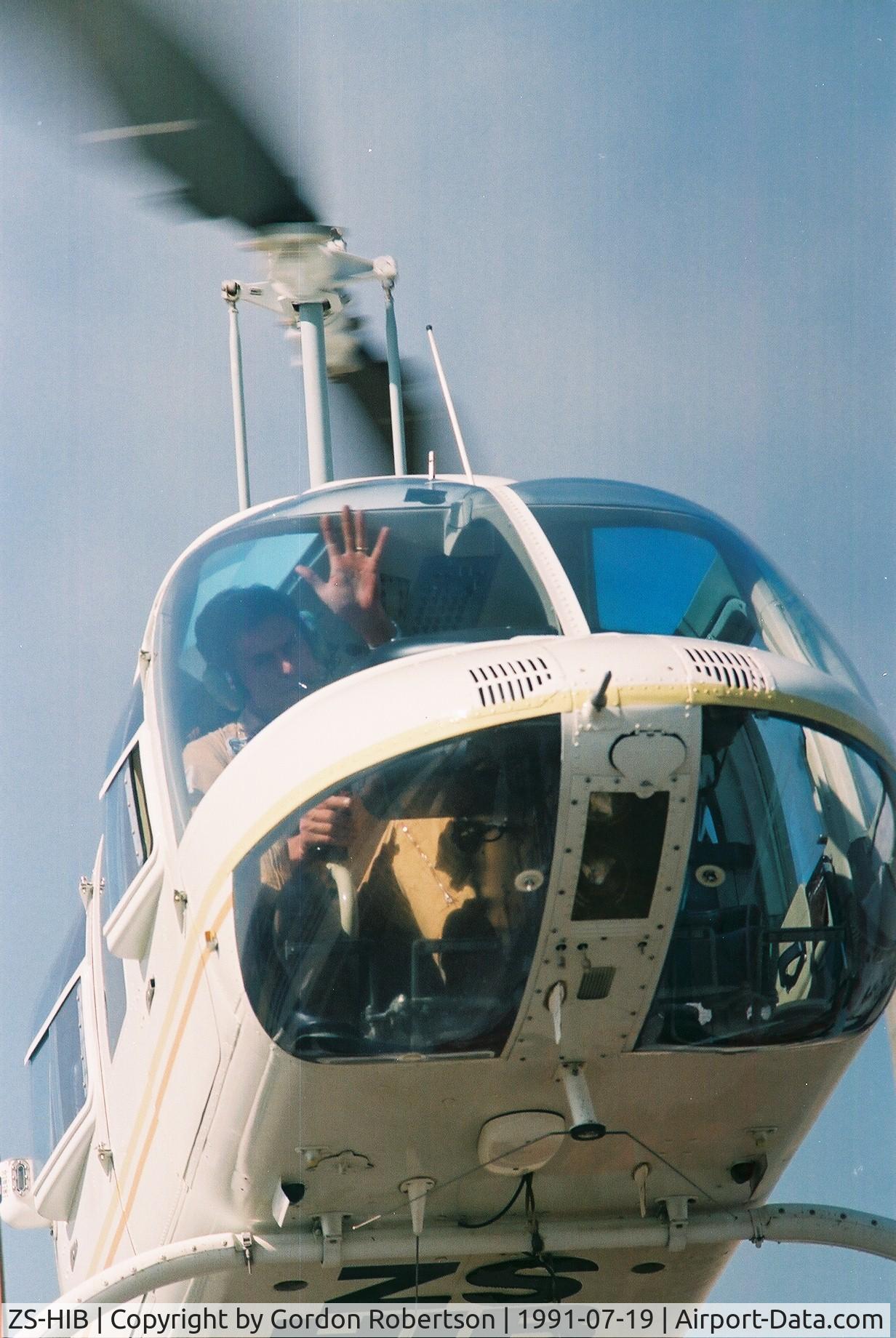 ZS-HIB, Bell 206L-1 LongRanger II C/N 45303, 19 July 1991 at Kelvin Power Station, Johannesburg