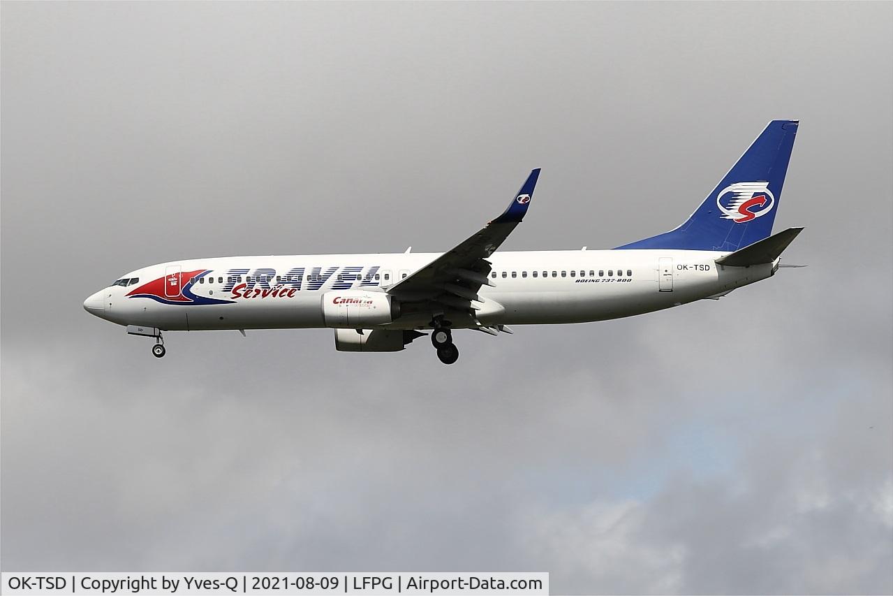 OK-TSD, 2014 Boeing 737-8Q8 C/N 41795, Boeing 737-8Q8, On final rwy 26L, Roissy Charles De Gaulle airport (LFPG-CDG)