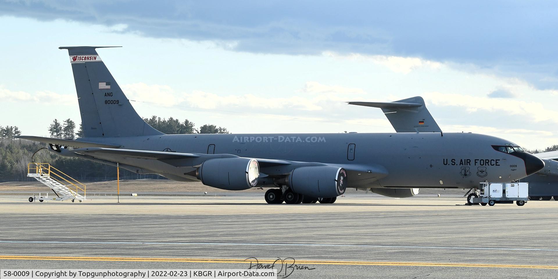 58-0009, 1958 Boeing KC-135R Stratotanker C/N 17754, BLUE01 sits on the Bangor ramp