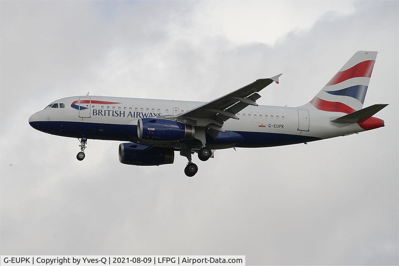 G-EUPK, 2000 Airbus A319-131 C/N 1236, Airbus A319-131, On final rwy26L, Roissy Charles De Gaulle airport (LFPG-CDG)