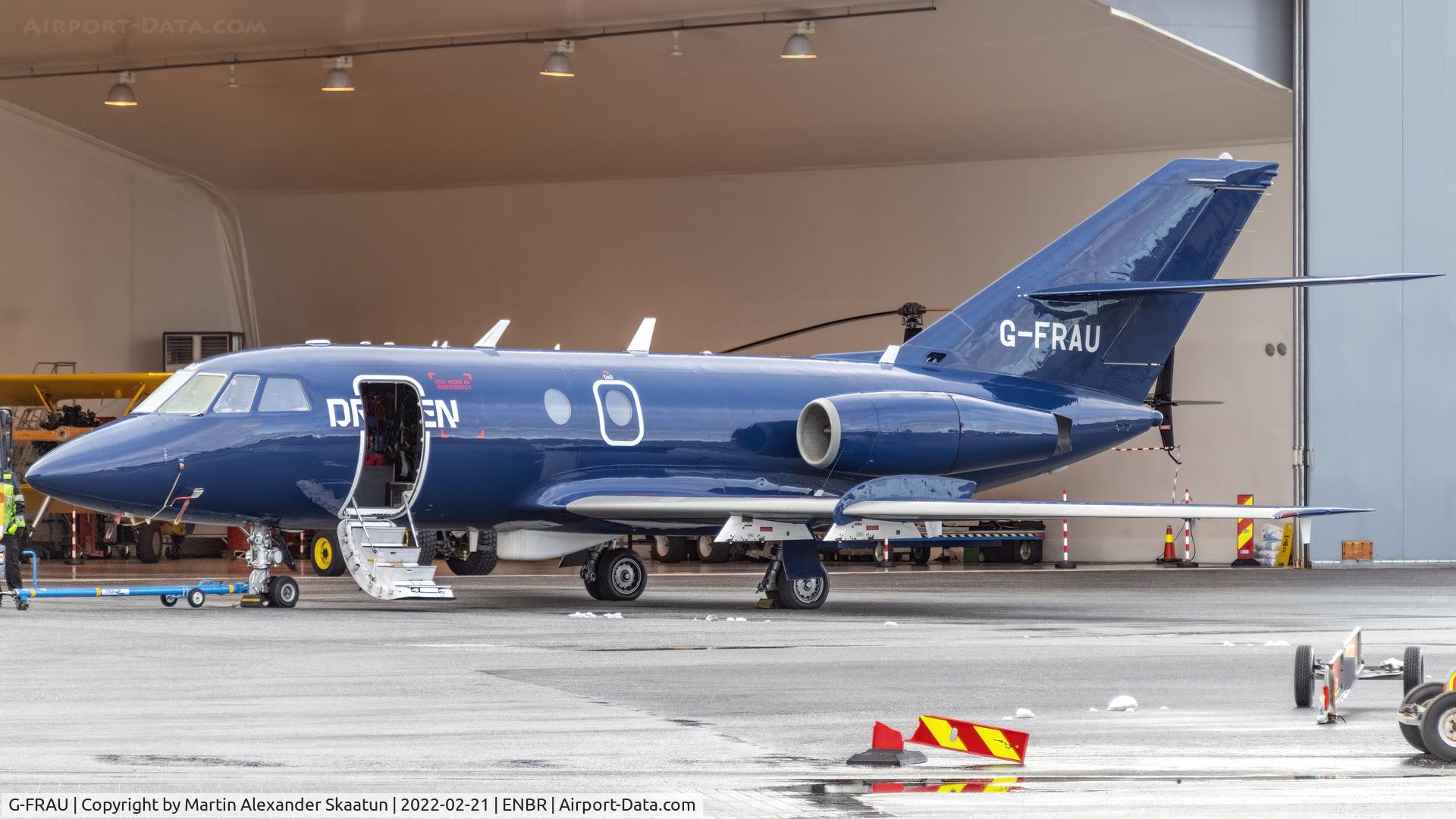 G-FRAU, 1967 Dassault Falcon (Mystere) 20C C/N 97, Being refueled outside the hangar.