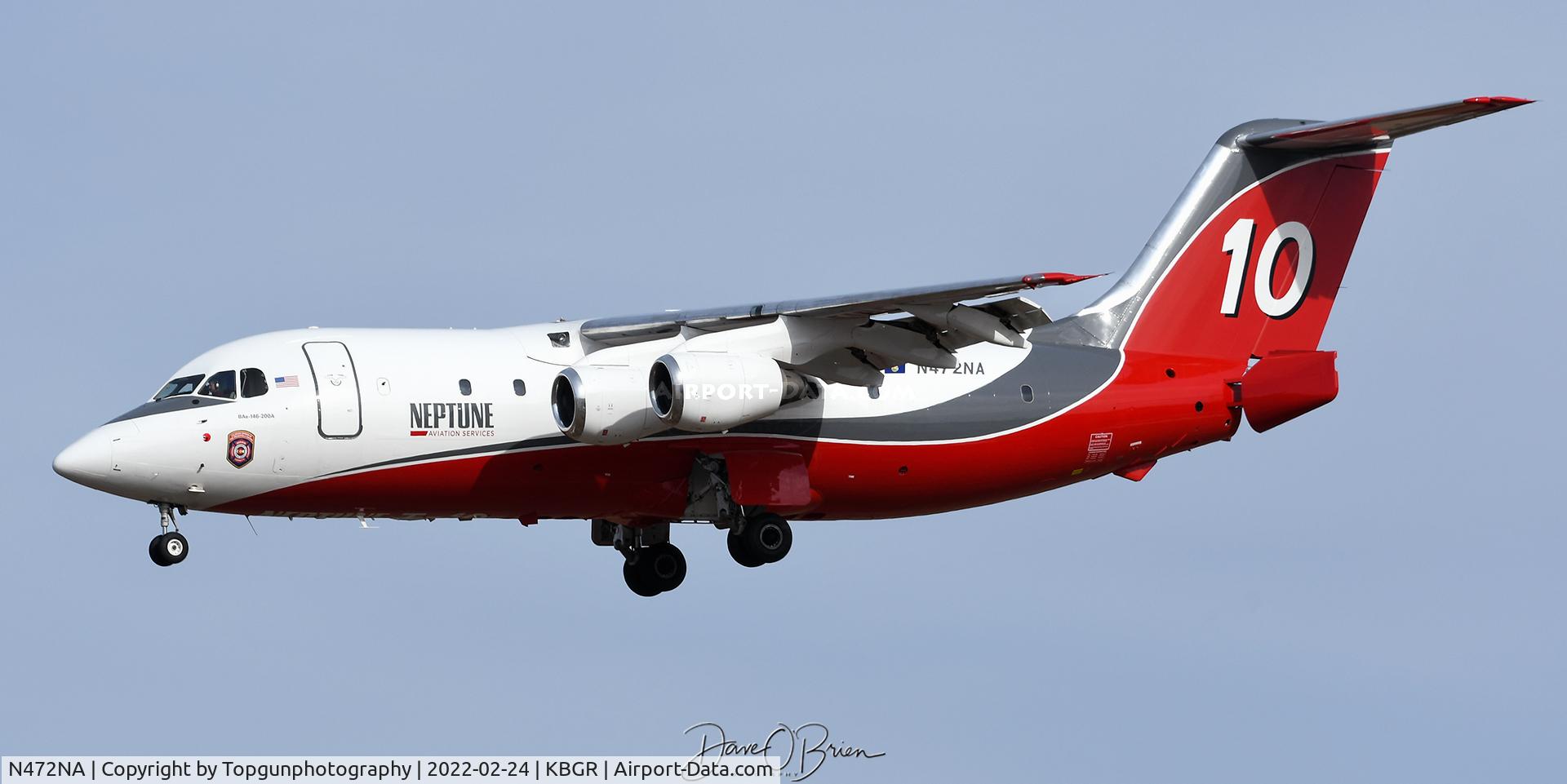 N472NA, 1989 British Aerospace BAe.146-200A C/N E2138, TANKER10 inbound to BGR