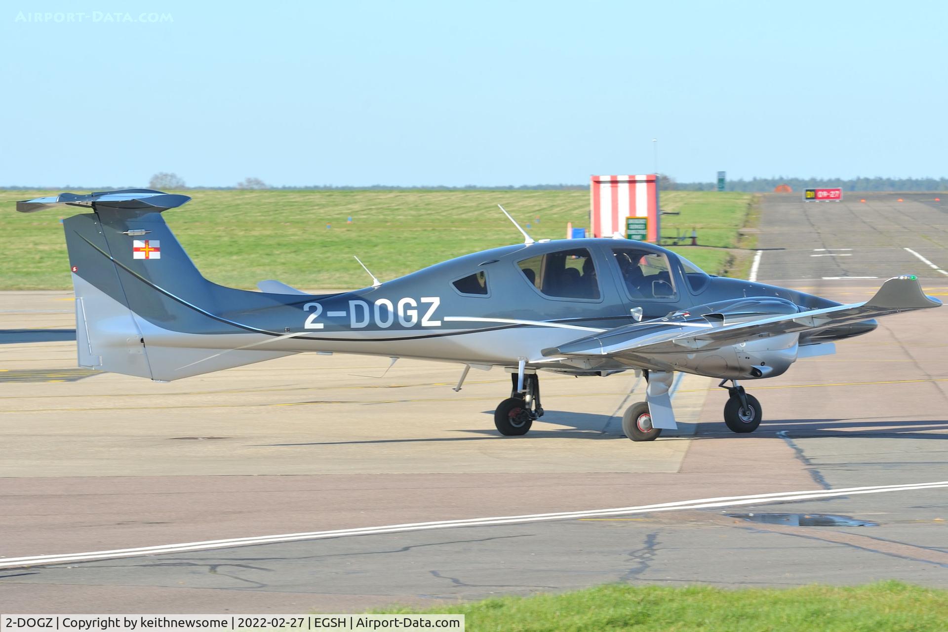 2-DOGZ, 2019 Diamond Twin Star 62 C/N 62.122, Leaving Norwich for Biggin Hill.
