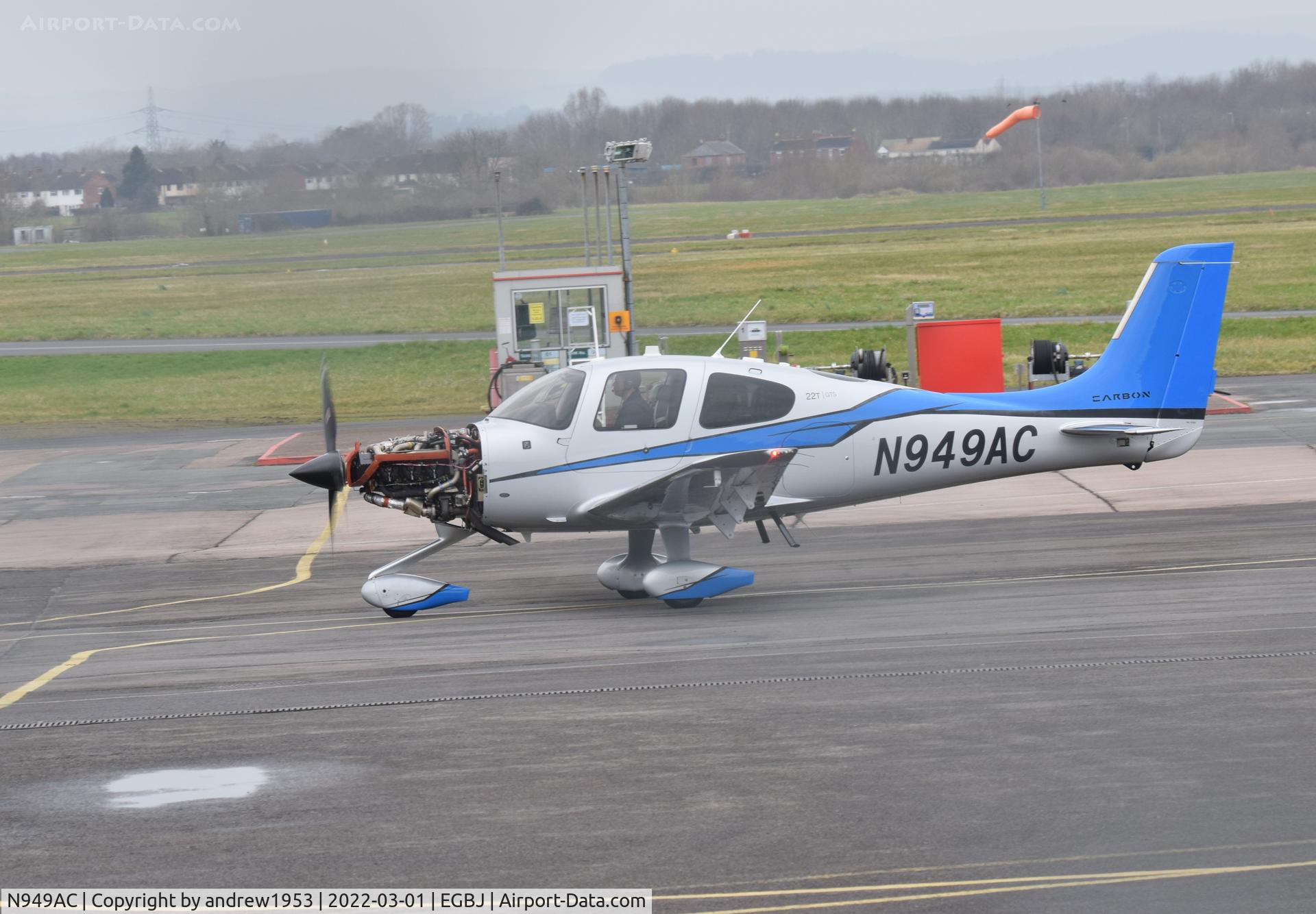N949AC, 2014 Cirrus SR22T C/N 0833, N949AC at Gloucestershire Airport.