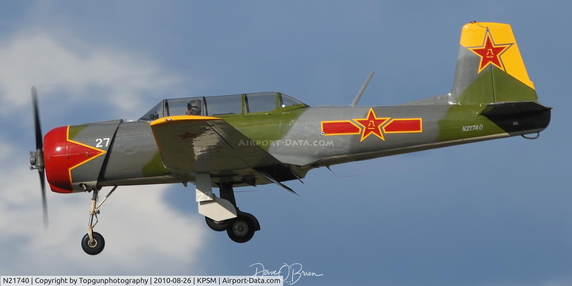 N21740, 1991 Nanchang CJ-6 C/N 3932005, landing at Pease