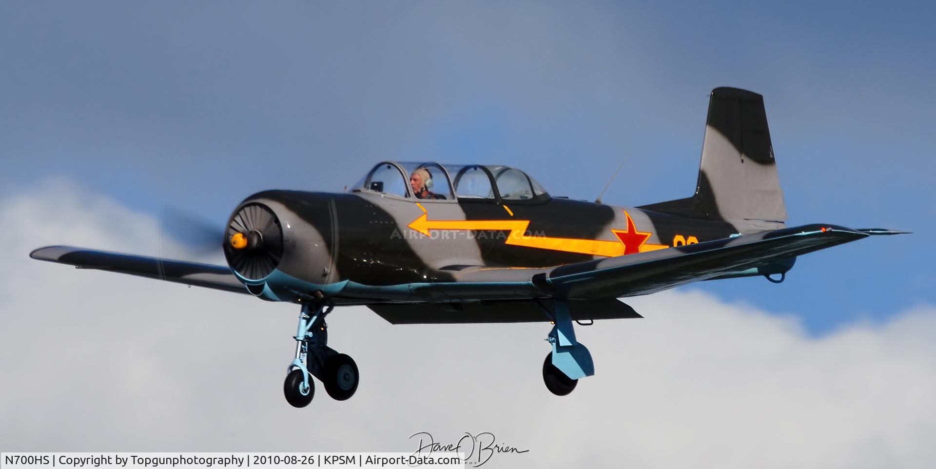 N700HS, 1982 Nanchang CJ-6A C/N 4032006, landing at Pease