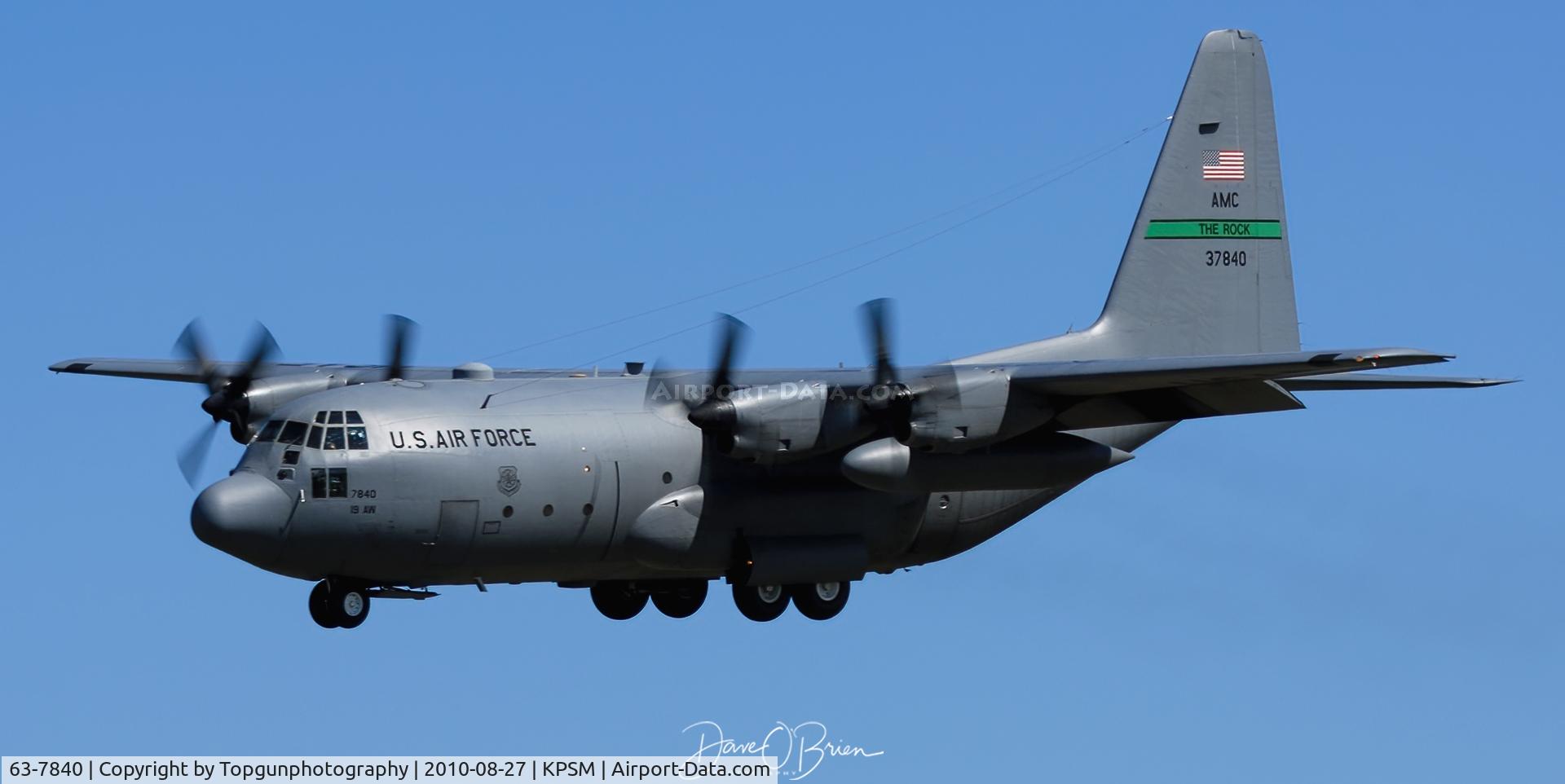 63-7840, 1963 Lockheed C-130E Hercules C/N 382-3910, Herc inbound