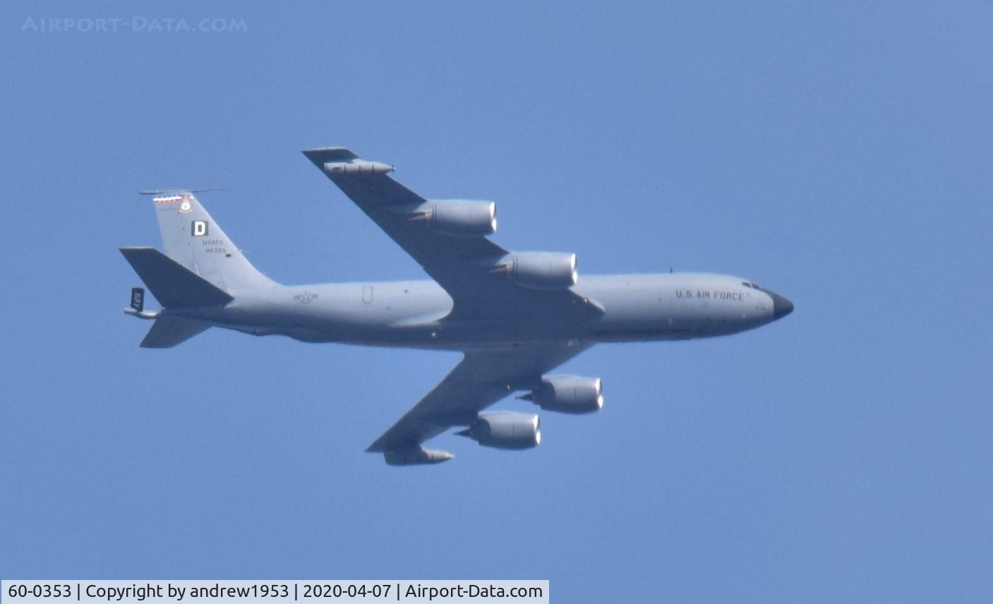 60-0353, 1960 Boeing KC-135R Stratotanker C/N 18128, 60-0353 over Gloucester.