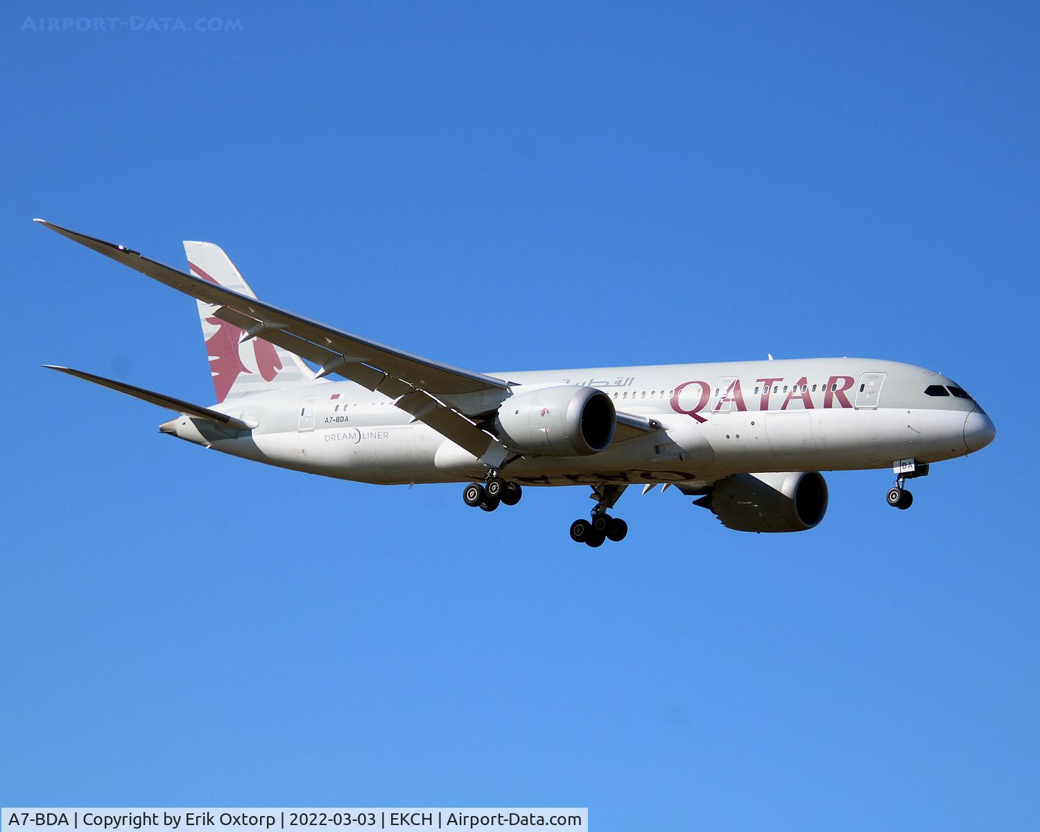 A7-BDA, 2016 Boeing 787-8 Dreamliner Dreamliner C/N 38345, A7-BDA landing rw 04L