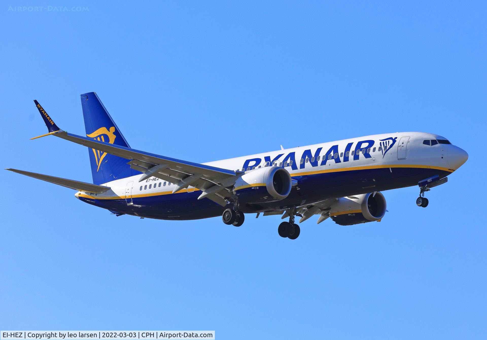 EI-HEZ, 2019 Boeing 737-8-200 MAX C/N 62312, Copenhagen 3.3.2022