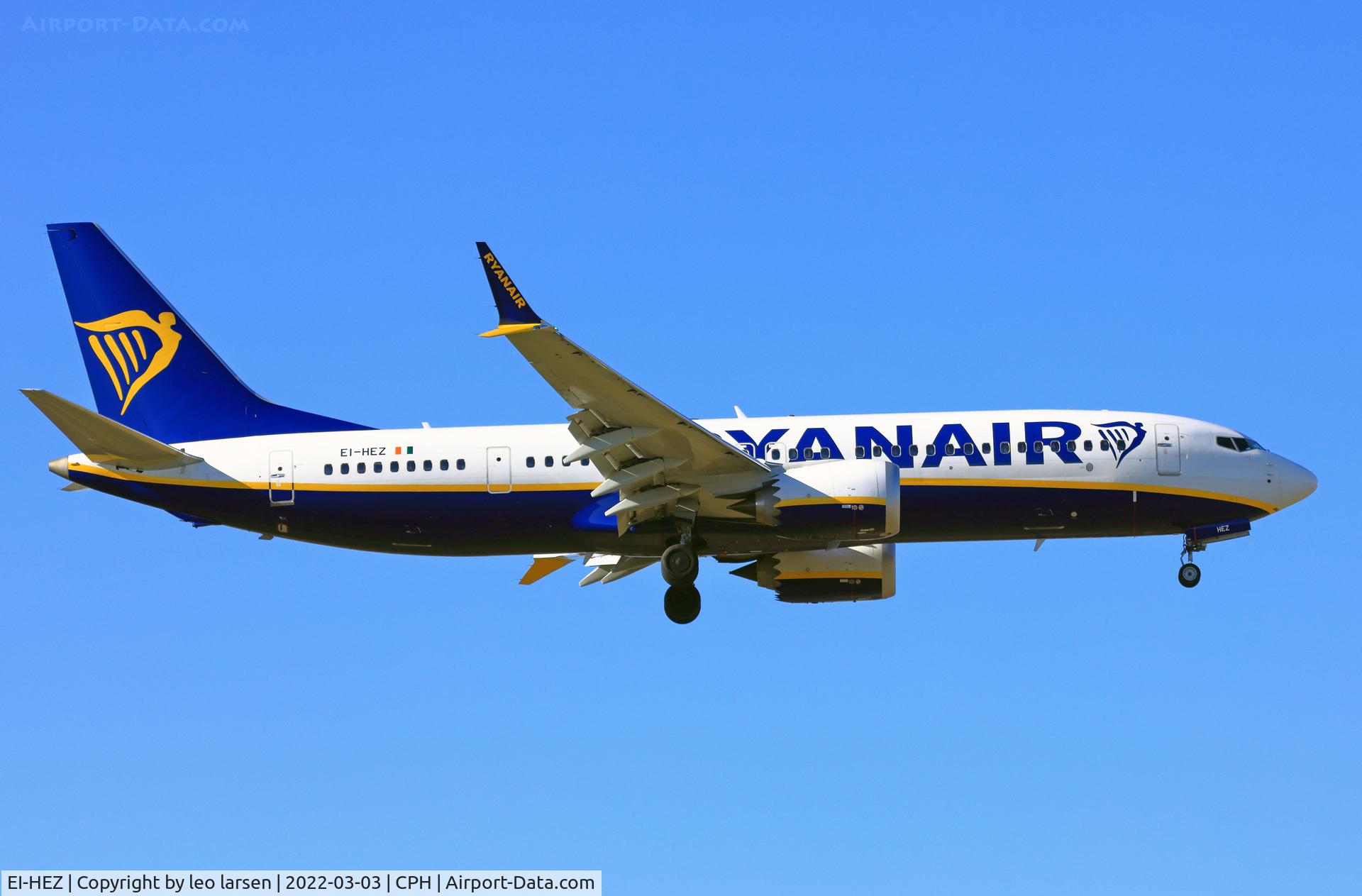 EI-HEZ, 2019 Boeing 737-8-200 MAX C/N 62312, Copenhagen 3.3.2022
