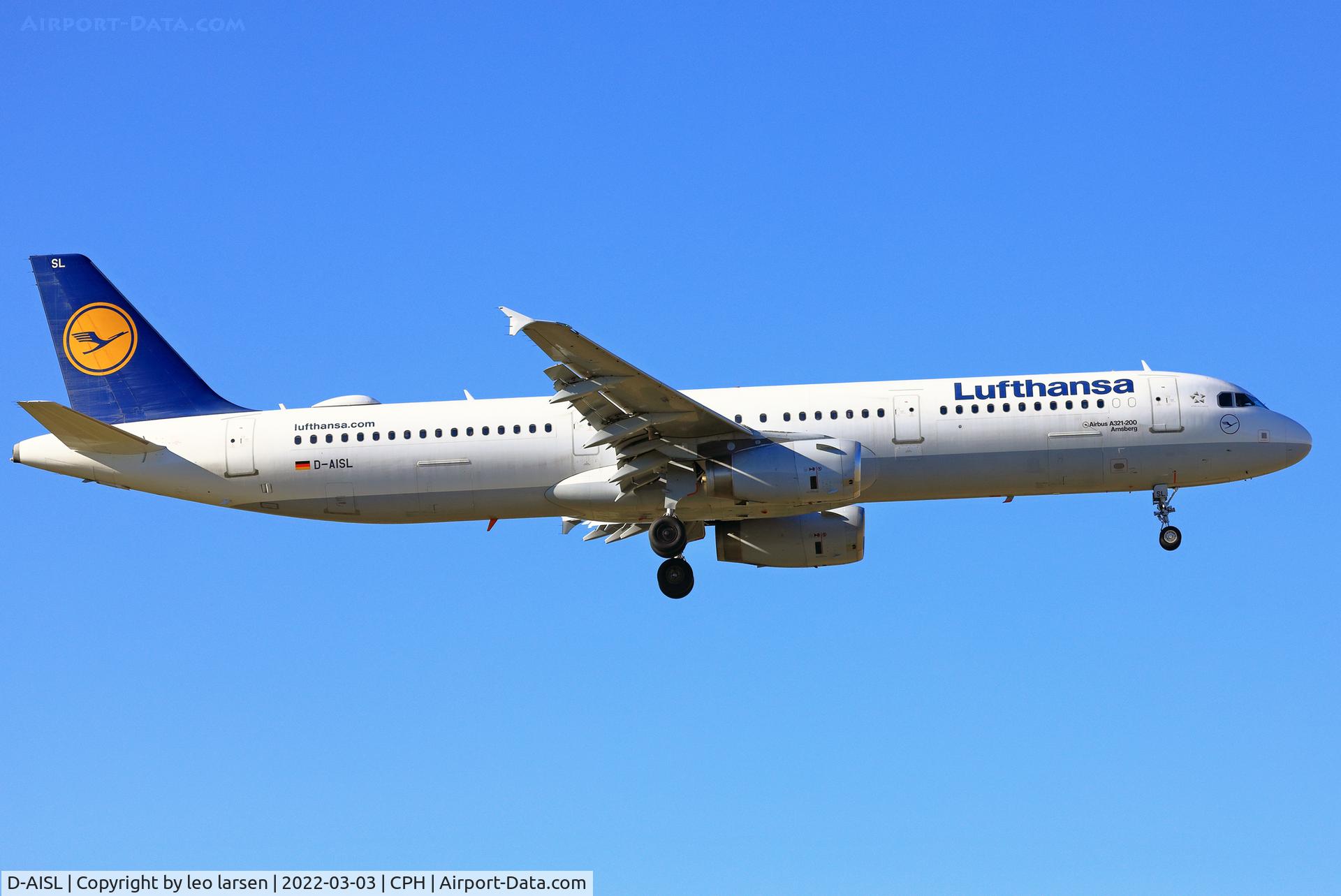 D-AISL, 2008 Airbus A321-231 C/N 3434, Copenhagen 3.3.2022