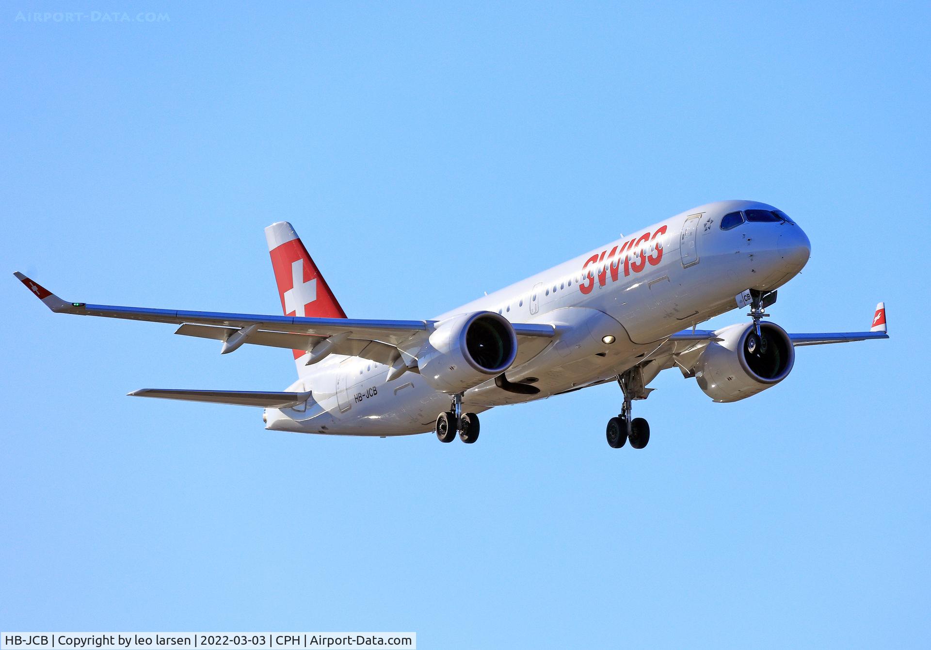 HB-JCB, 2017 Bombardier CSeries CS300 (BD-500-1A11) C/N 55011, Copenhagen 3.3.2022