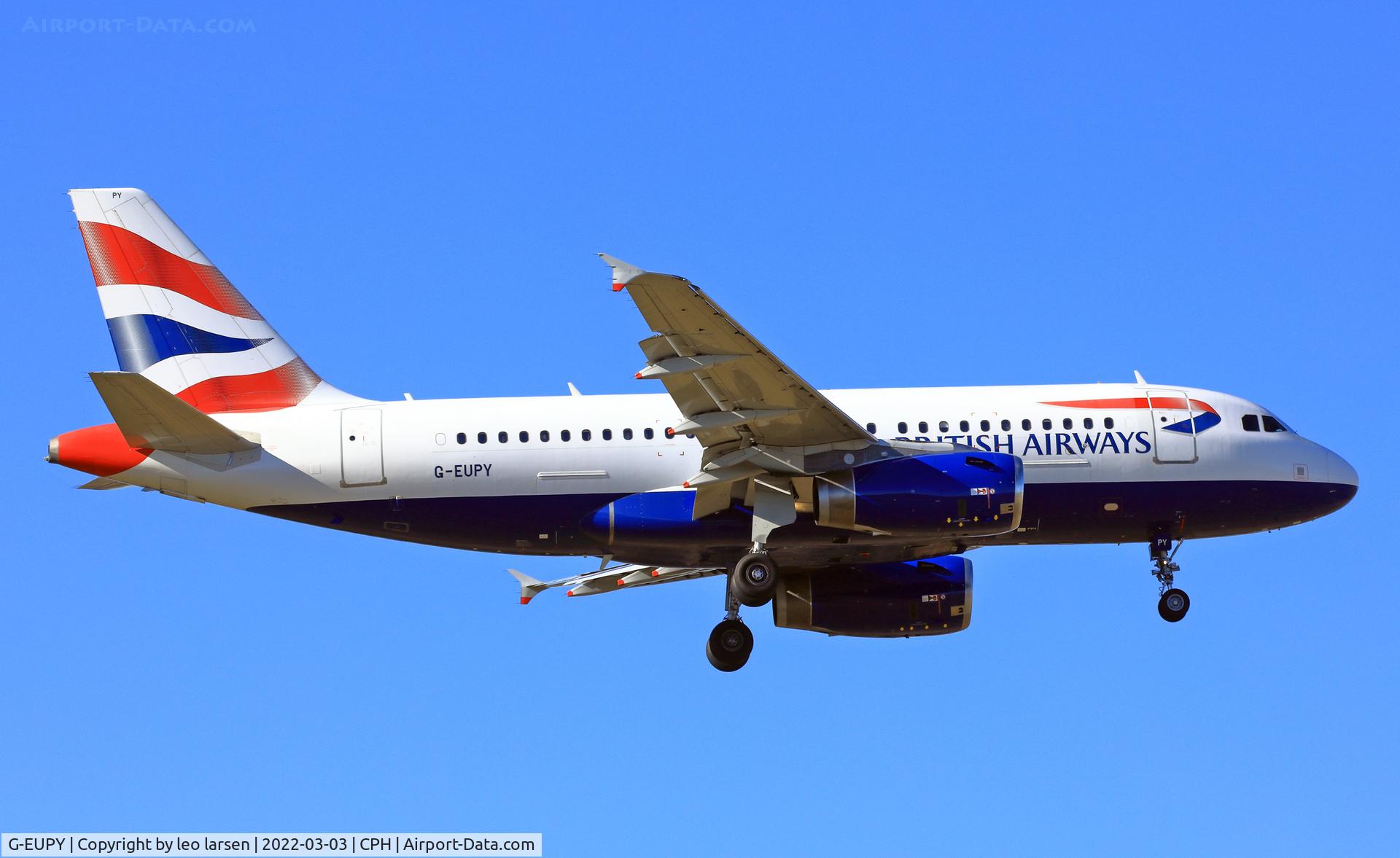 G-EUPY, 2001 Airbus A319-131 C/N 1466, Copenhagen 3.3.2022