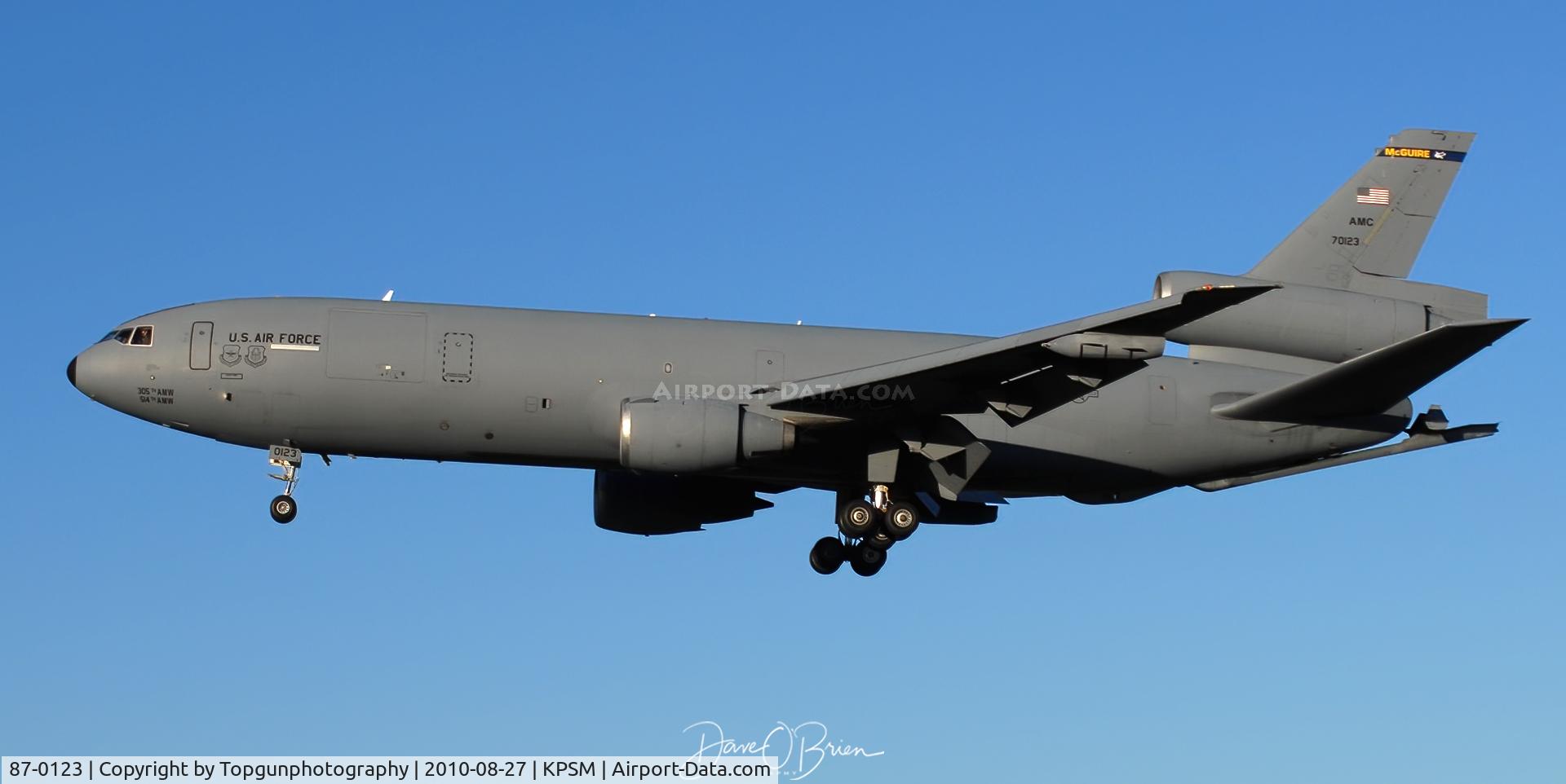 87-0123, 1987 McDonnell Douglas KC-10A Extender C/N 48309/439, Static Arrival