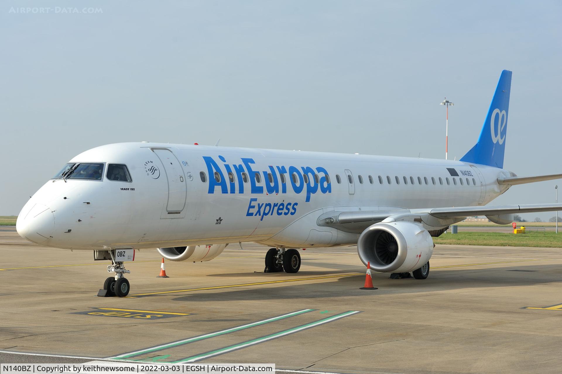 N140BZ, 2009 Embraer ERJ 190-200LR (ERJ-195) C/N 19000245, Sitting on stand awaiting leaving.