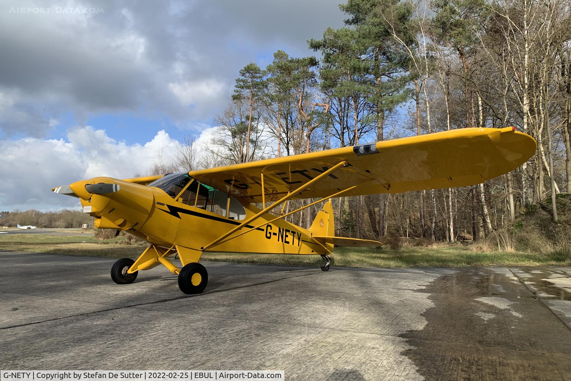 G-NETY, 1994 Piper PA-18-150 Super Cub C/N 1809108, Way too complicated to keep the G-registration due to Brexit. Last flight as G-NETY on 26 February 2022 from EBUL to EBAW for registration change.