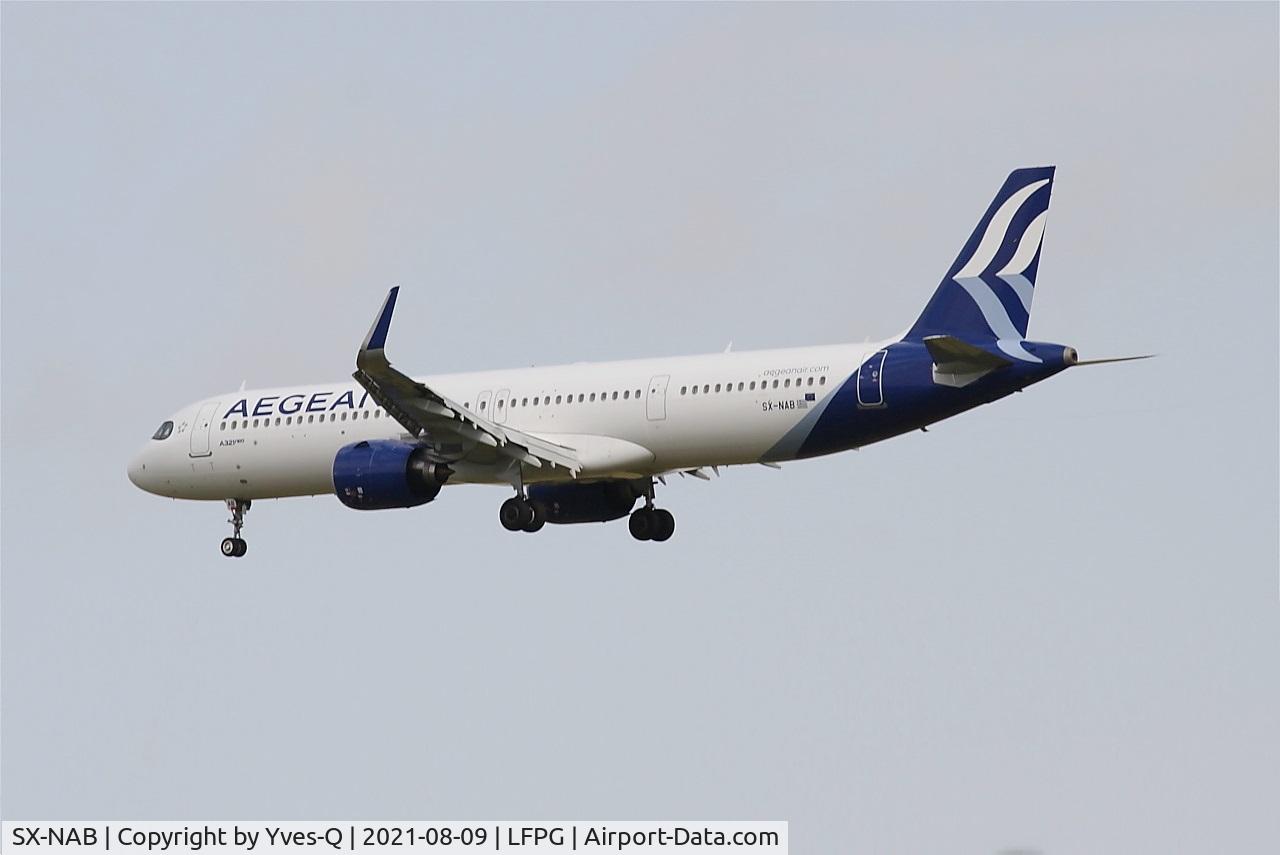 SX-NAB, 2020 Airbus A321-271NX C/N 9575, Airbus A321-271NX, On final rwy 26L, Roissy Charles De Gaulle airport (LFPG-CDG)