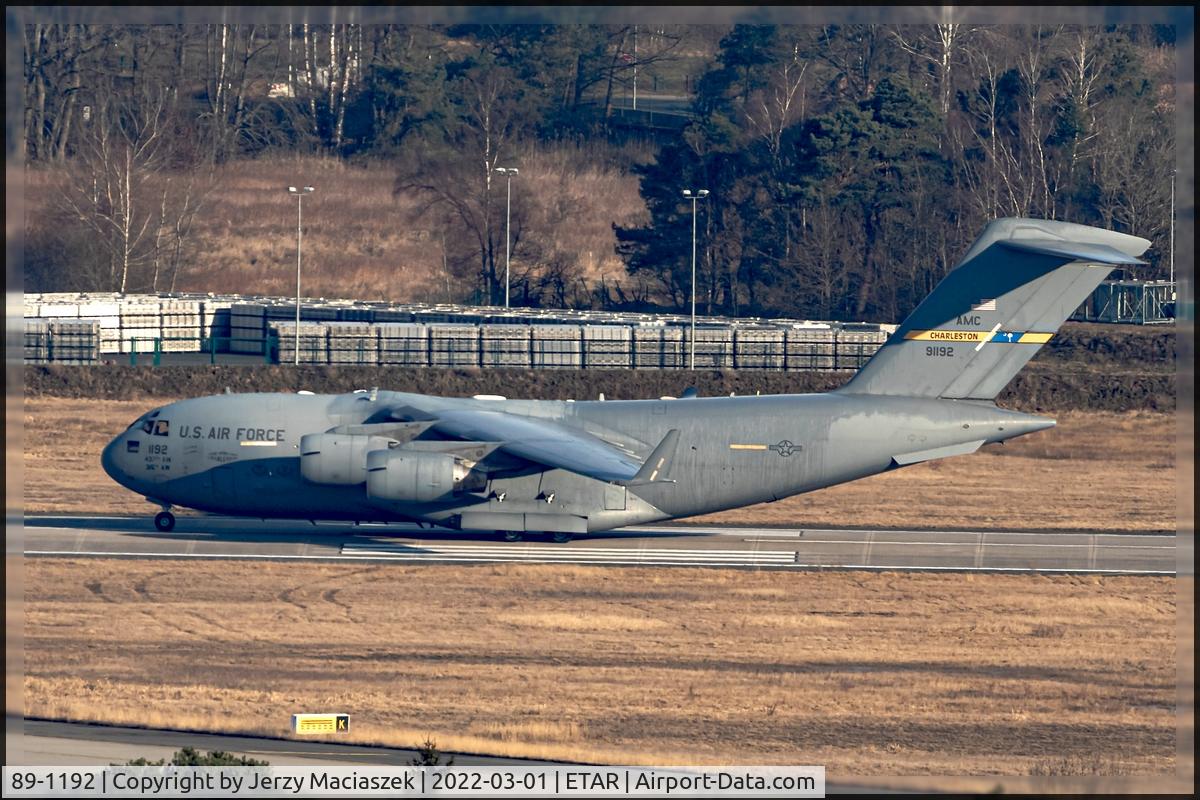 89-1192, 1989 McDonnell Douglas C-17A Globemaster III C/N P-6, 89-1192 (The Spirit of Charleston), 1989 McDonnell Douglas C-17A Globemaster