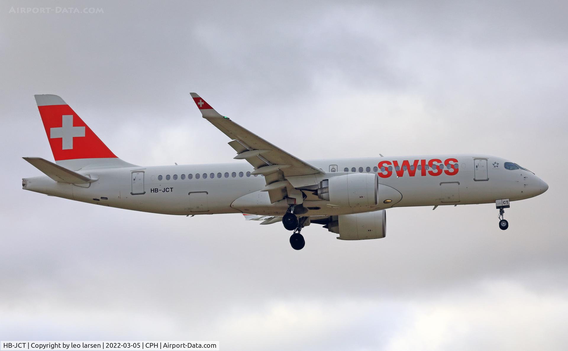 HB-JCT, 2018 Airbus A220-300 C/N 55046, Copenhagen 5.3.2022