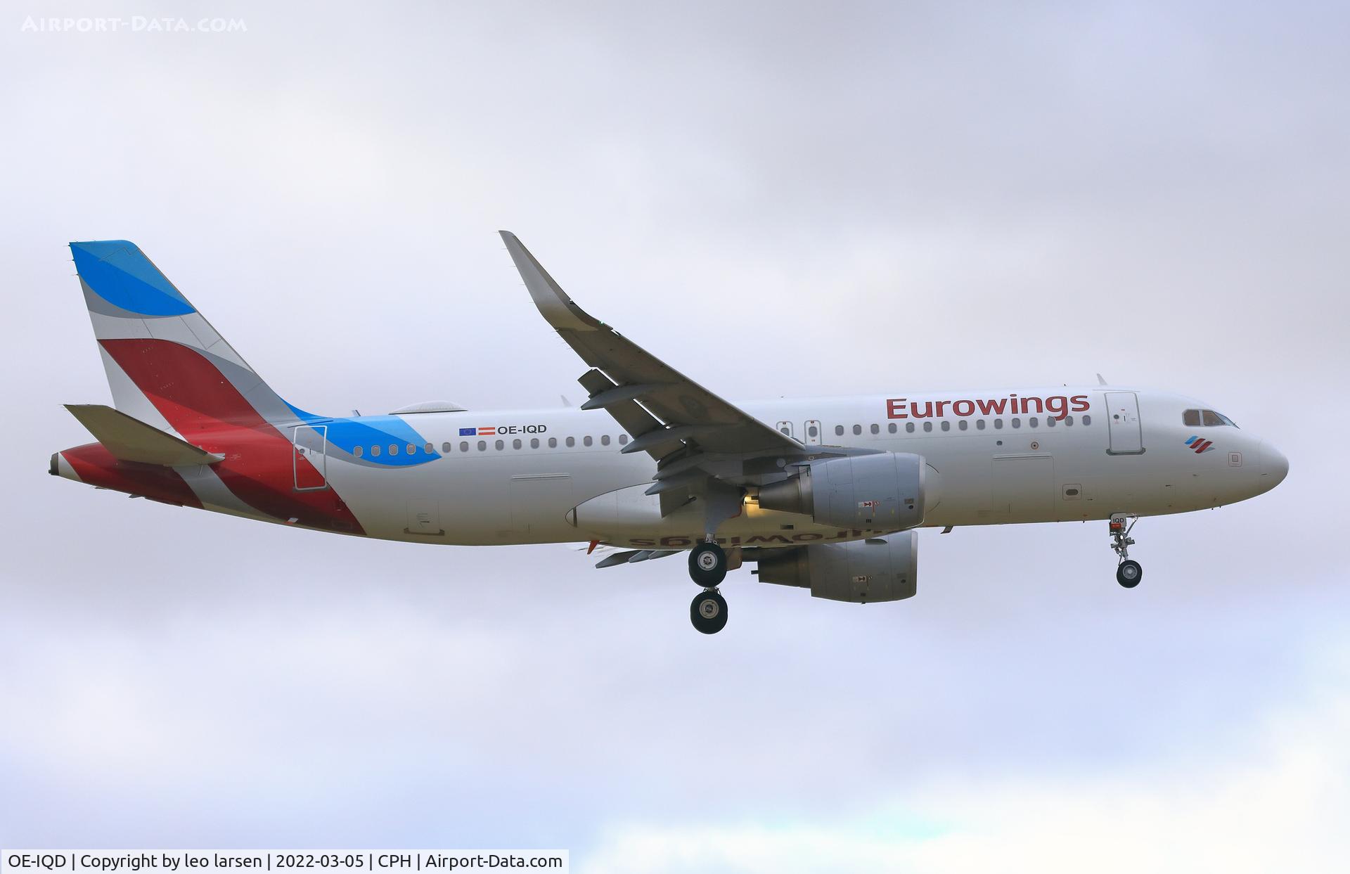OE-IQD, 2016 Airbus A320-214 C/N 7056, Copenhagen 5.3.2022