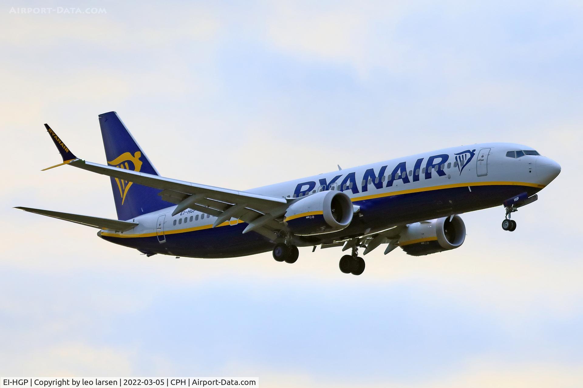 EI-HGP, 2021 Boeing 737-8-200 MAX C/N 62330, Copenhagen 5.3.2022
