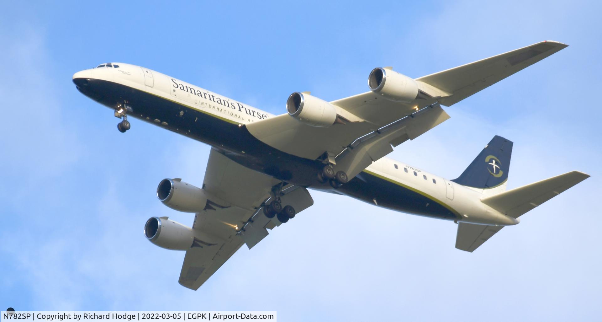 N782SP, 1968 Douglas DC-8-72CF C/N 46013, On approach to Rw30 on a flight from Poland.
