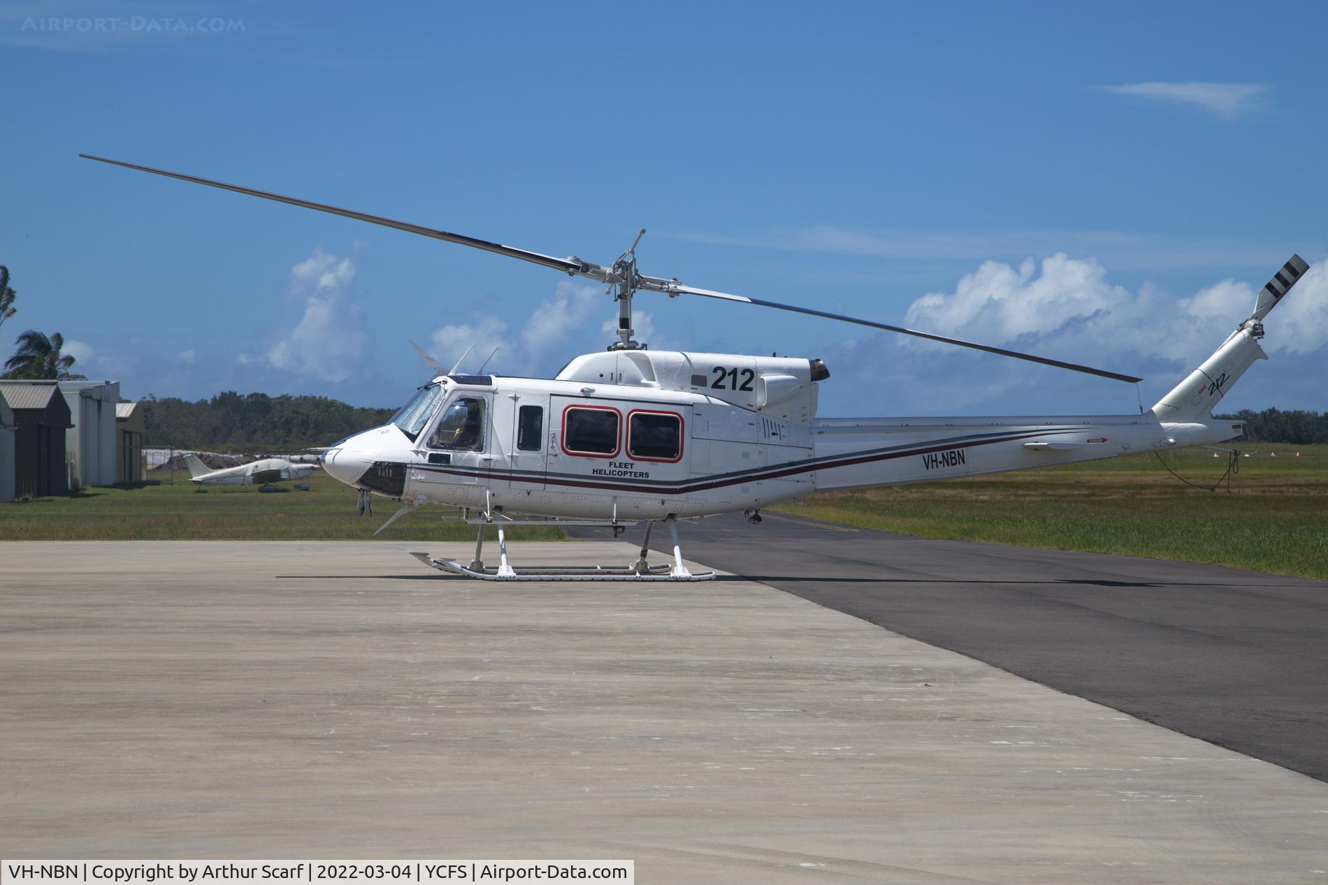 VH-NBN, 1982 Bell 212 C/N 31234, Coffs Harbour Airport March 2022 - in the aftermath of massive flooding in the Northern rivers area.