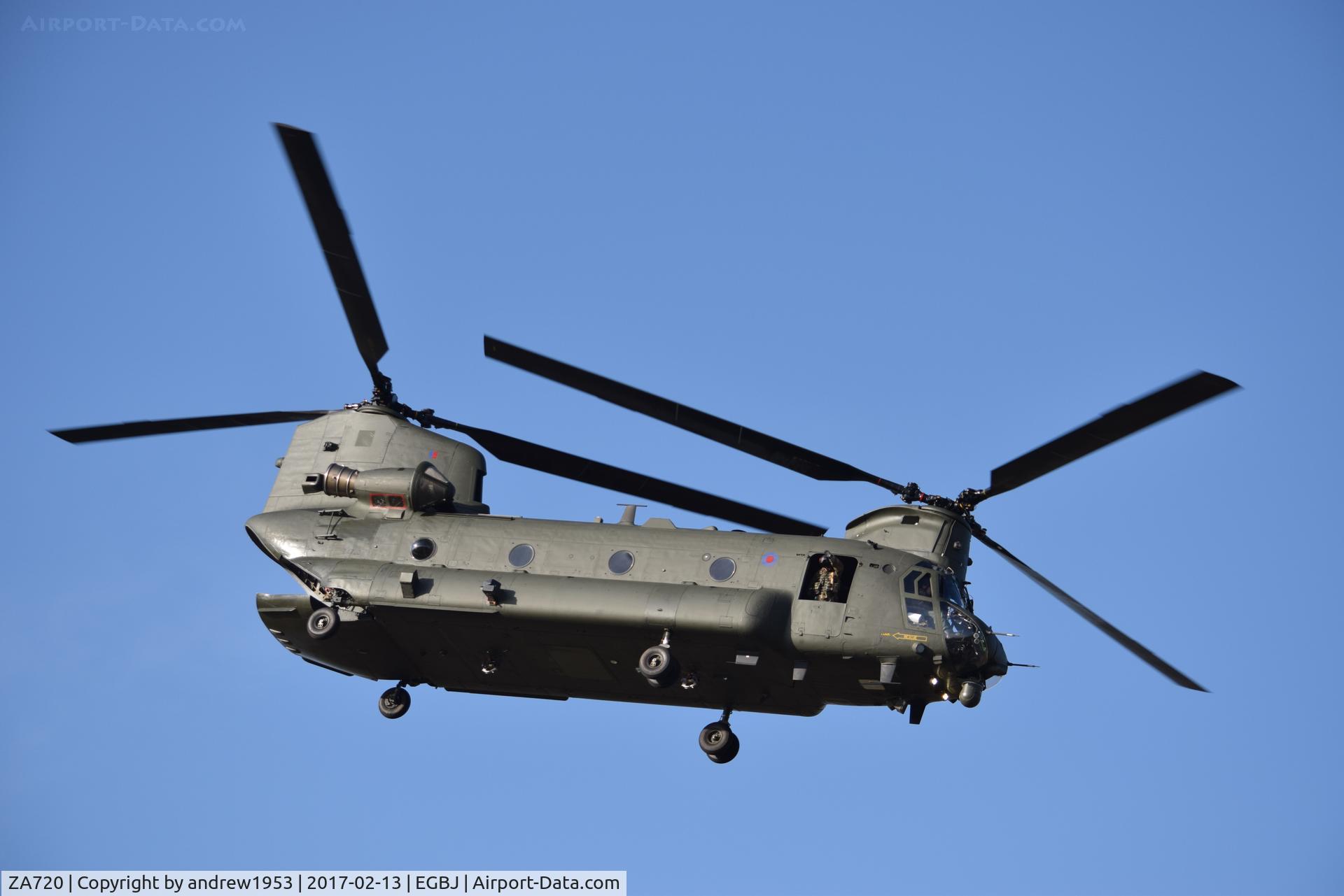 ZA720, Boeing Vertol Chinook HC.4 C/N MA032/M7020, ZA720 at Gloucestershire Airport.