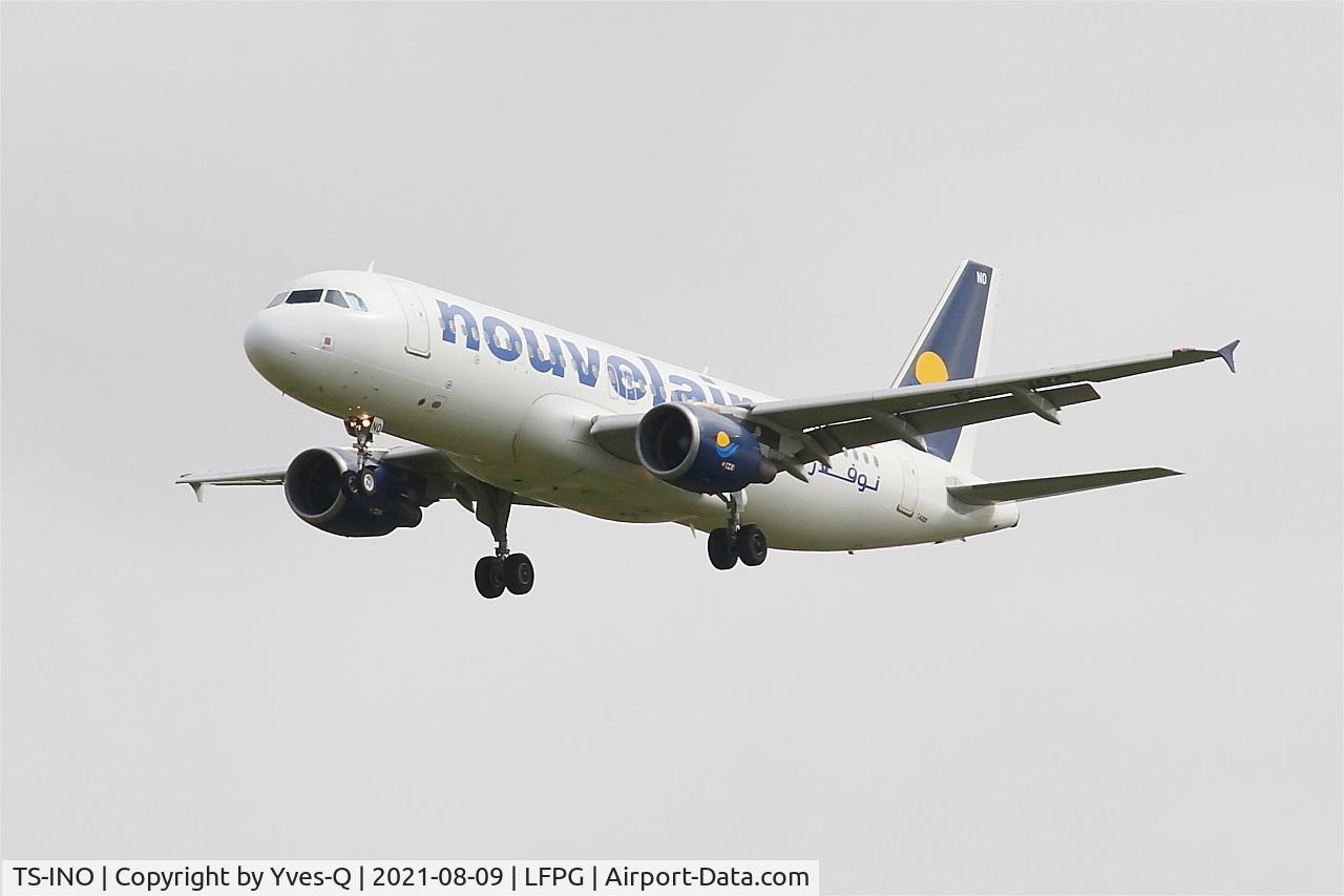 TS-INO, 2008 Airbus A320-214 C/N 3480, Airbus A320-214, Short approach rwy 26L, Roissy Charles De Gaulle airport (LFPG-CDG)