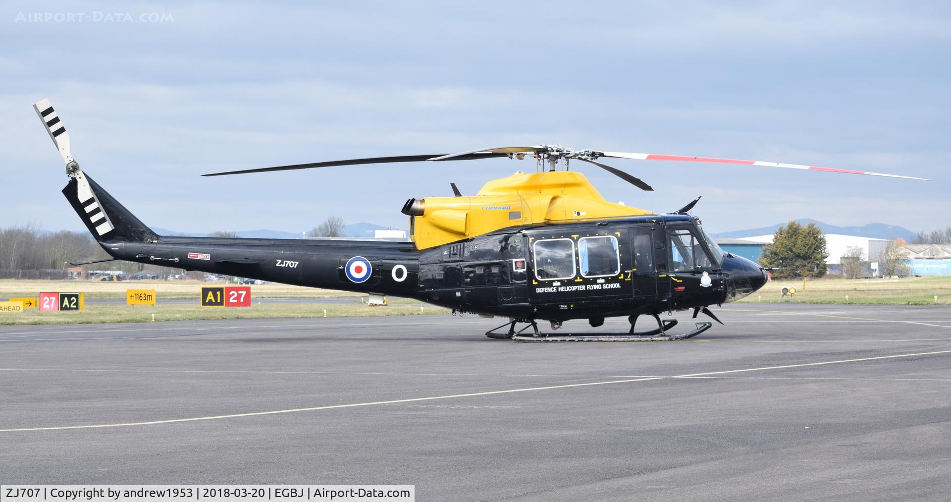 ZJ707, 2002 Bell 412EP Griffin HT1 C/N 36297, Zj707 at Gloucestershire Airport.