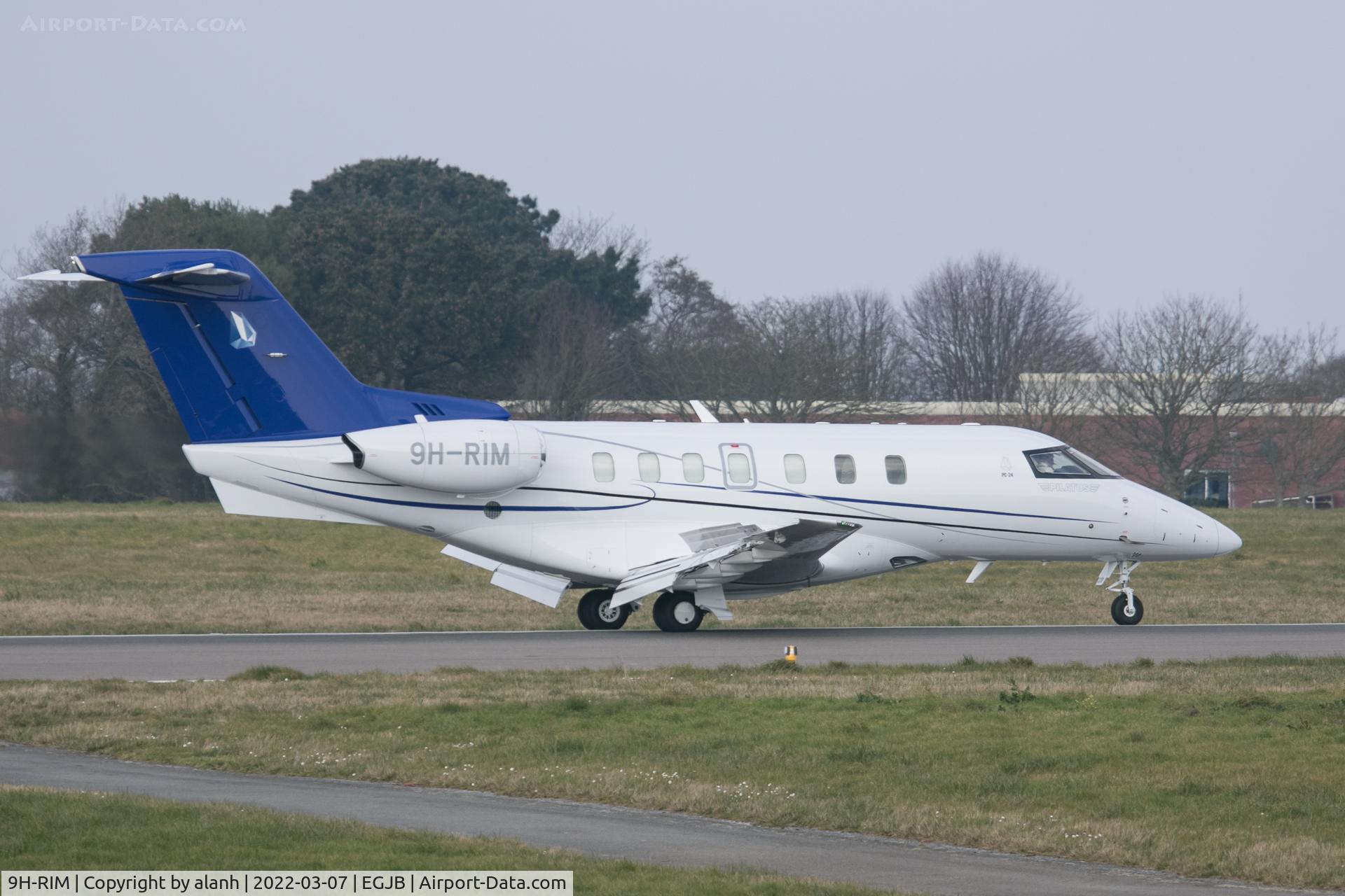 9H-RIM, 2021 Pilatus PC-24 C/N 220, Rolling out on arrival in Guernsey