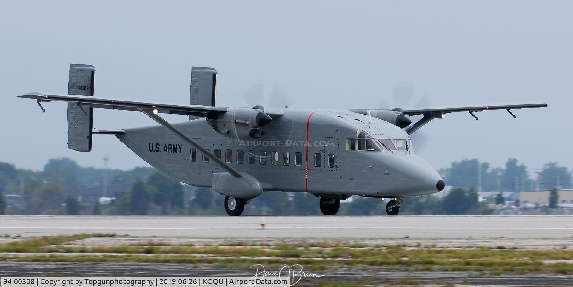 94-00308, 1995 Short C-23C Sherpa C/N SH3422/AK-022, Sherpa taking off with Jump team