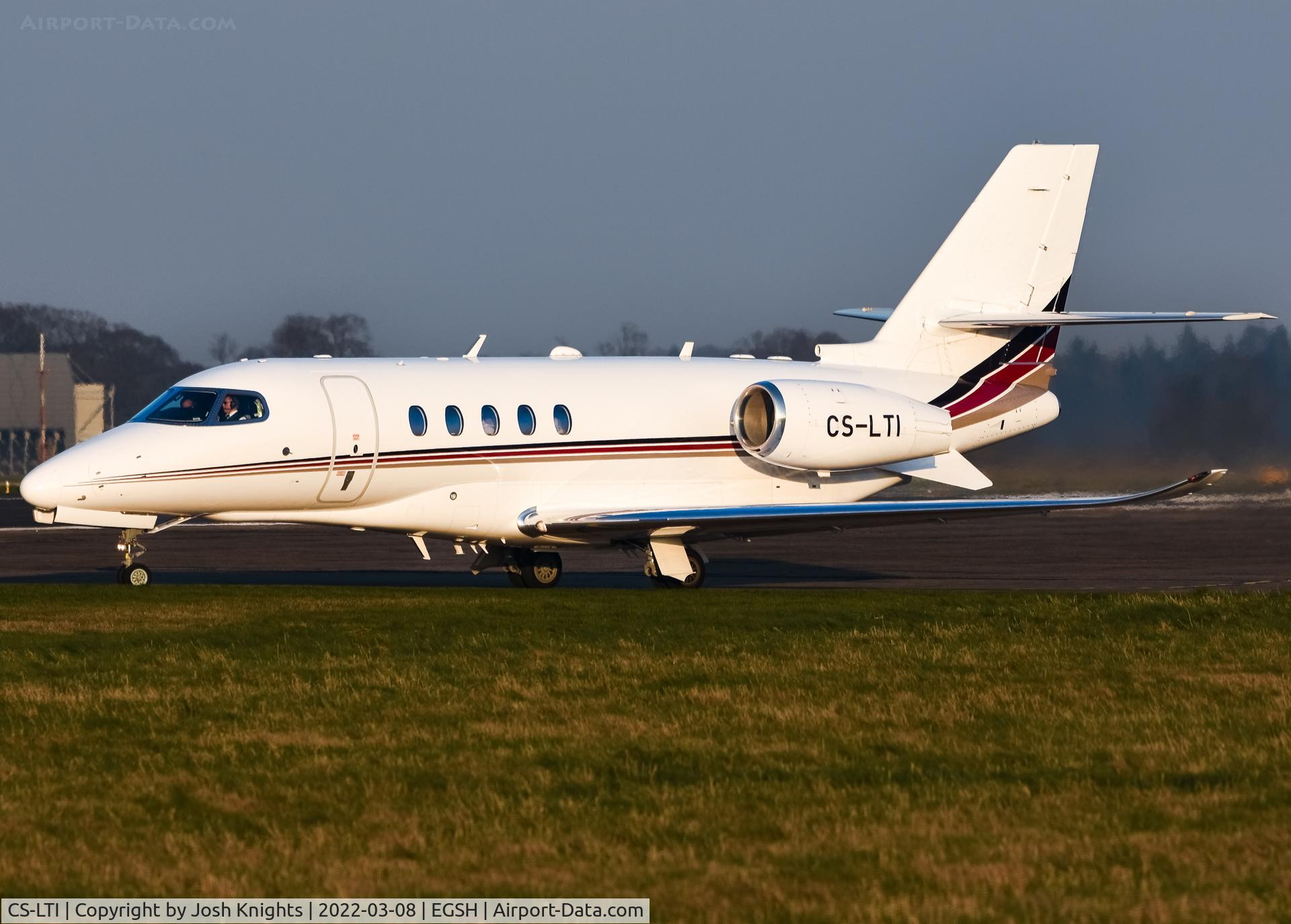 CS-LTI, 2018 Cessna 680A Citation Latitude C/N 680A-0132, Departing Norwich.